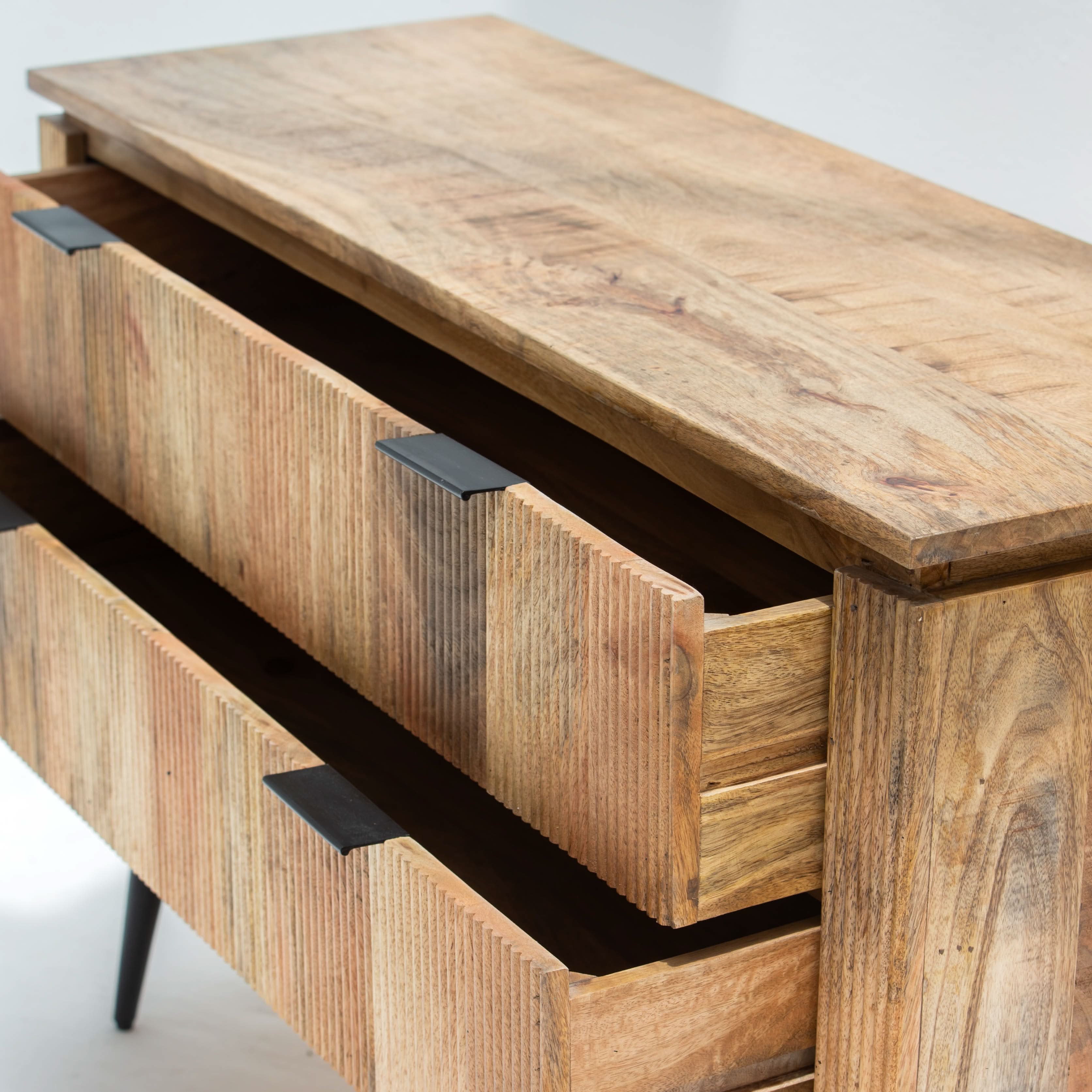 FLUTELINE WOODEN THREE DRAWER DRAWCHEST - Art and craft furniture