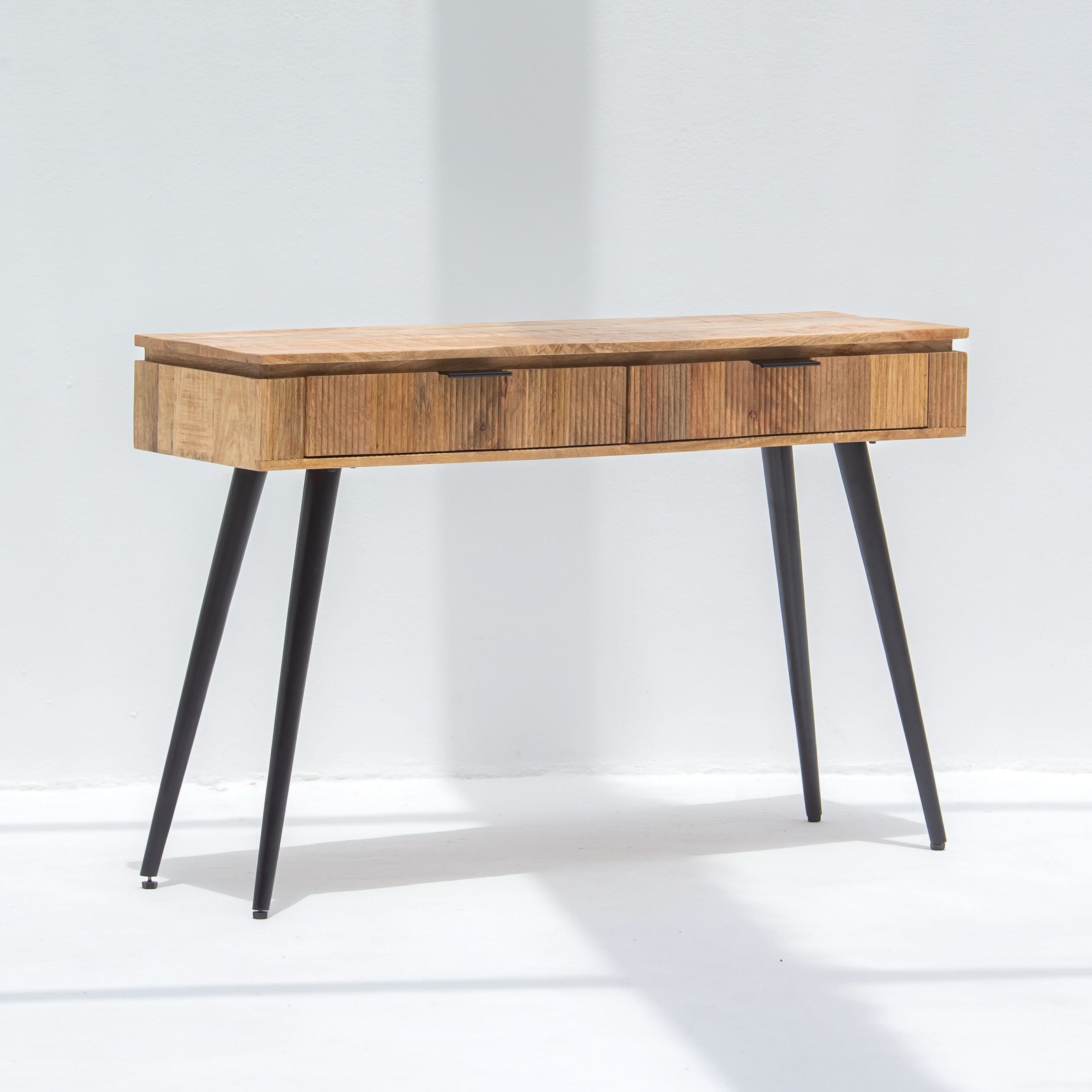 FLUTELINE WOODEN TWO DRAWER CONSOLE TABLE - Art and craft furniture