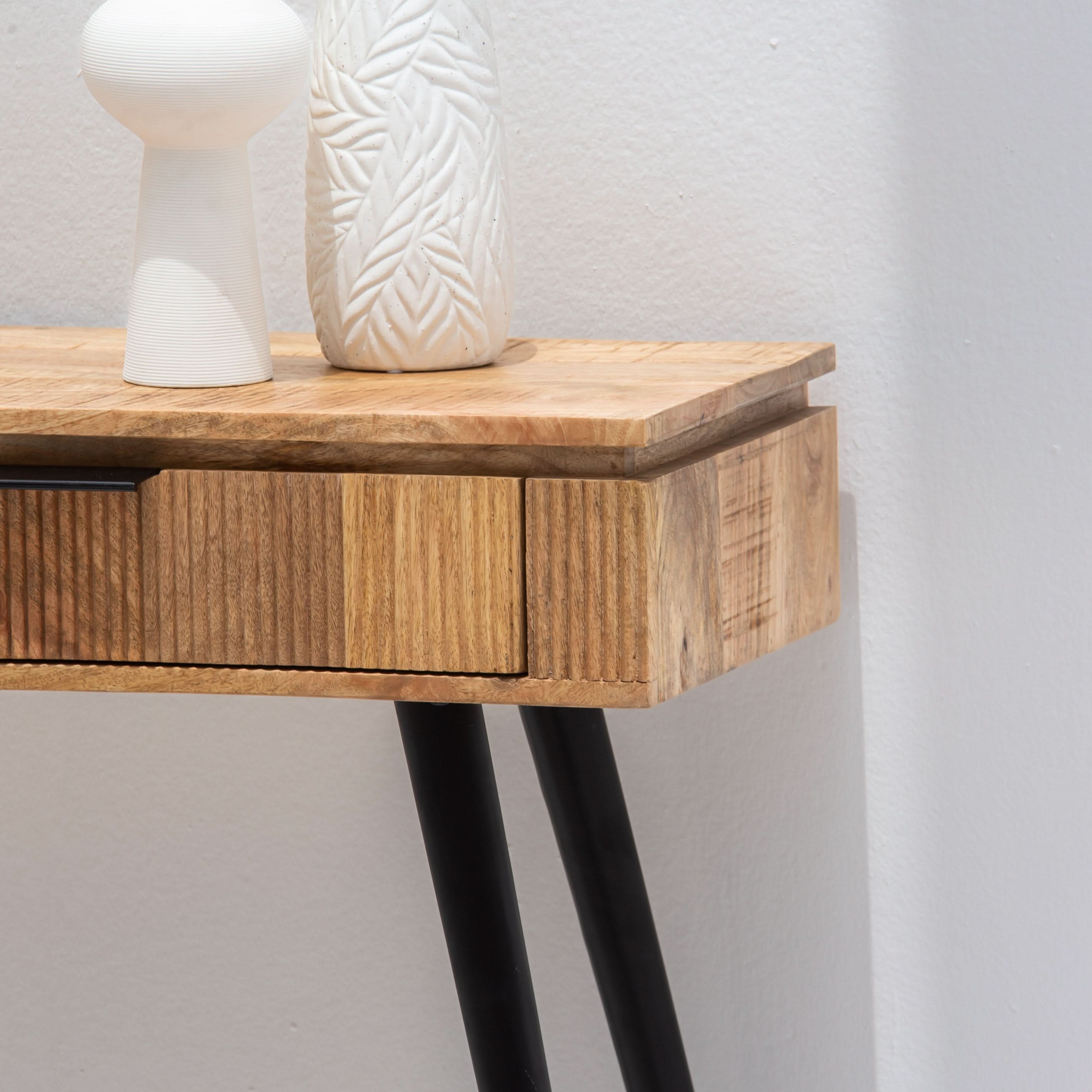 FLUTELINE WOODEN TWO DRAWER CONSOLE TABLE - Art and craft furniture