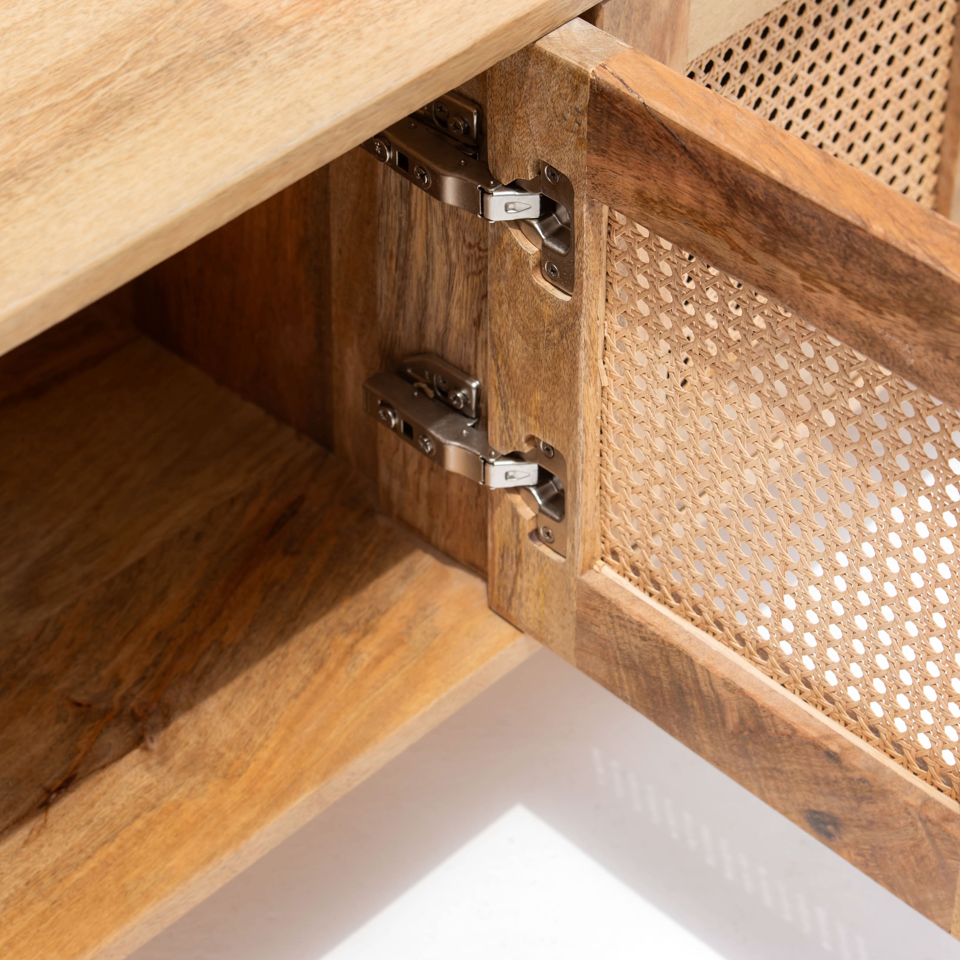 WINDSOR FOUR CANE DOOR TV STAND - Art and craft furniture