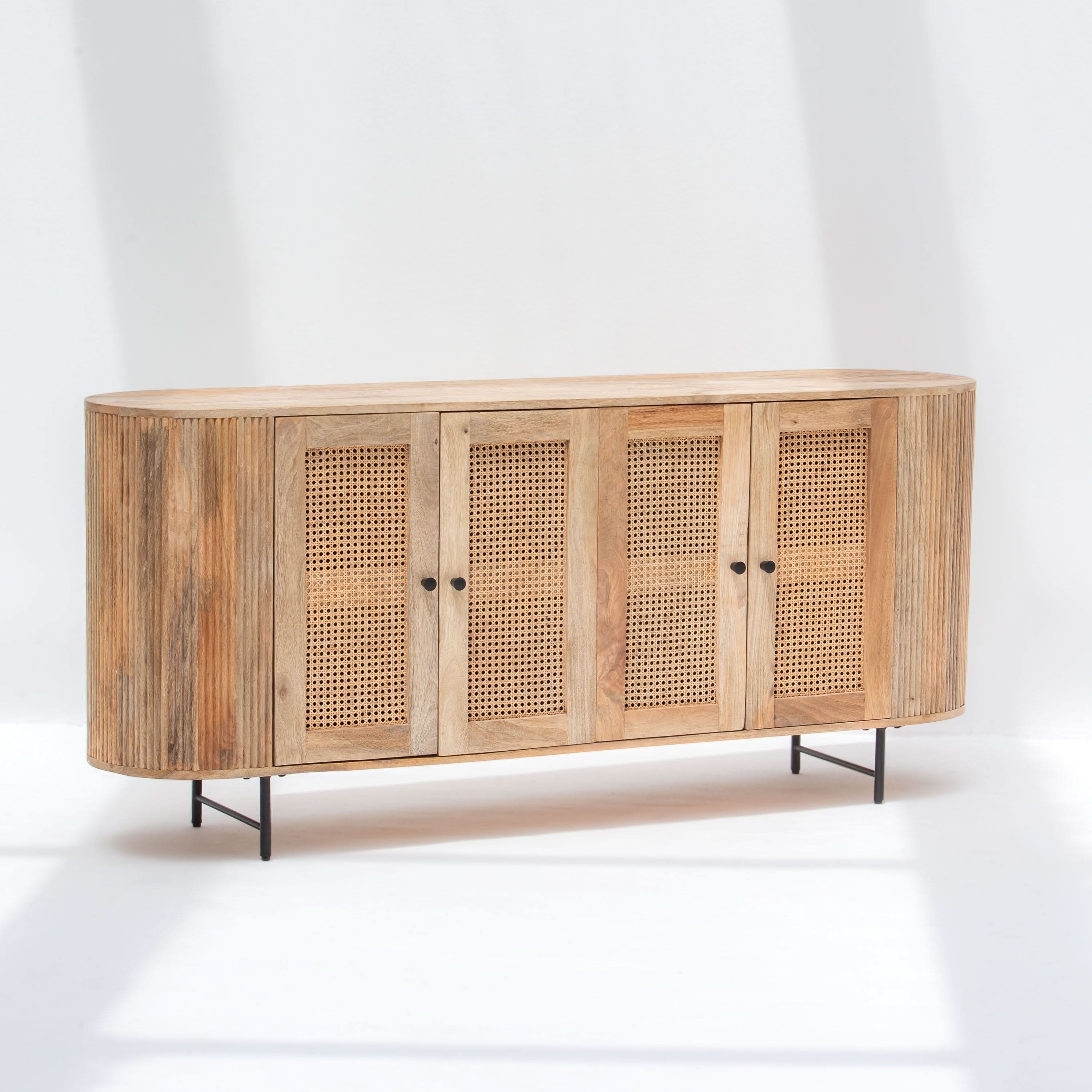 WINDSOR CANE FOUR DOOR SIDEBOARD - Art and craft furniture