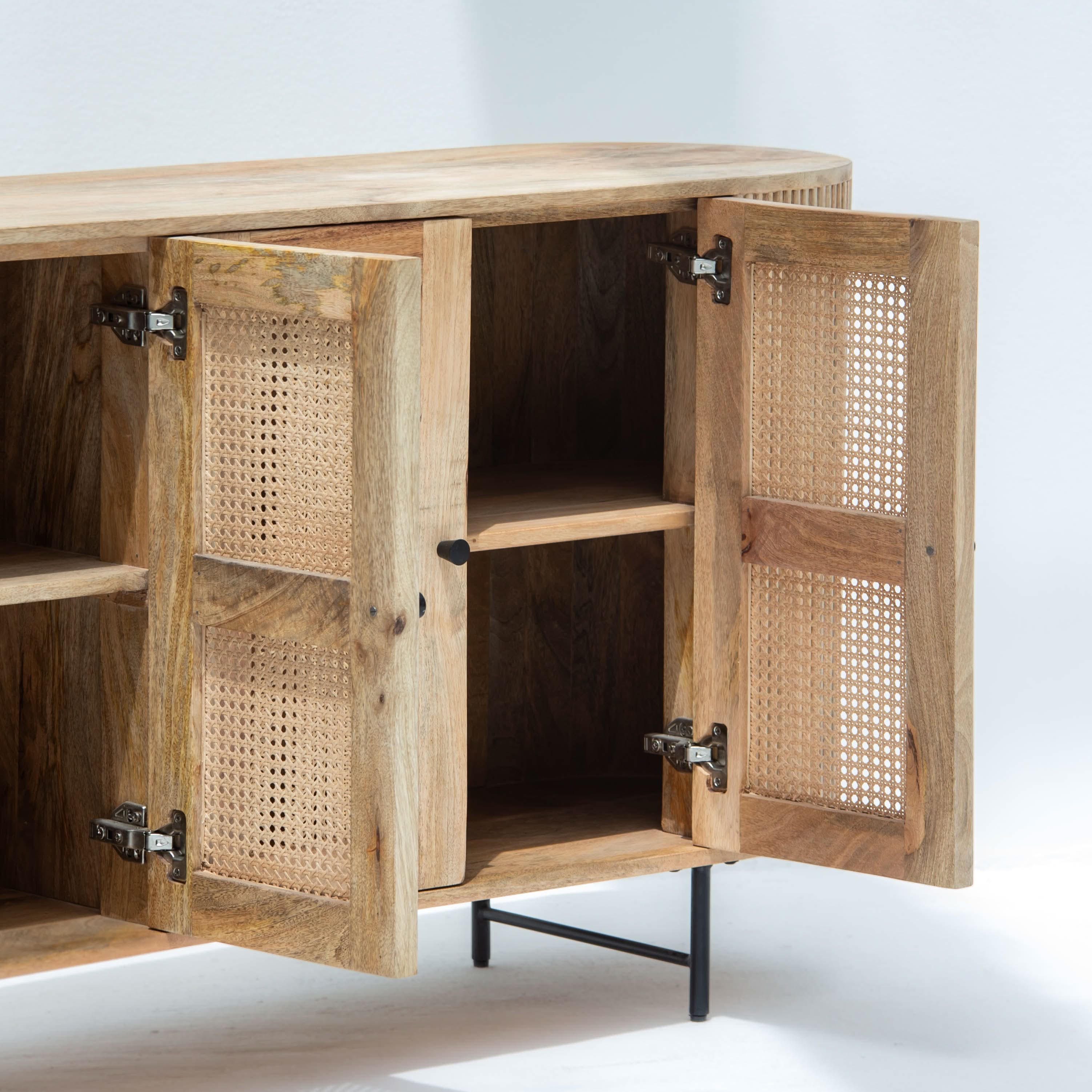 WINDSOR CANE FOUR DOOR SIDEBOARD - Art and craft furniture