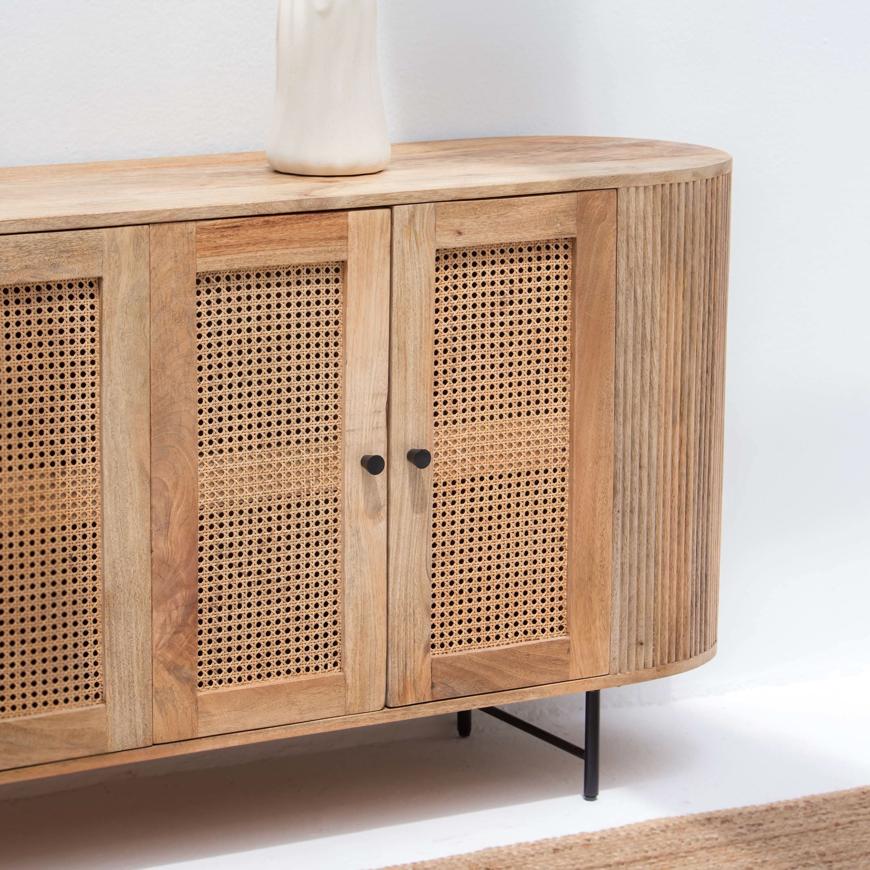 WINDSOR CANE FOUR DOOR SIDEBOARD - Art and craft furniture