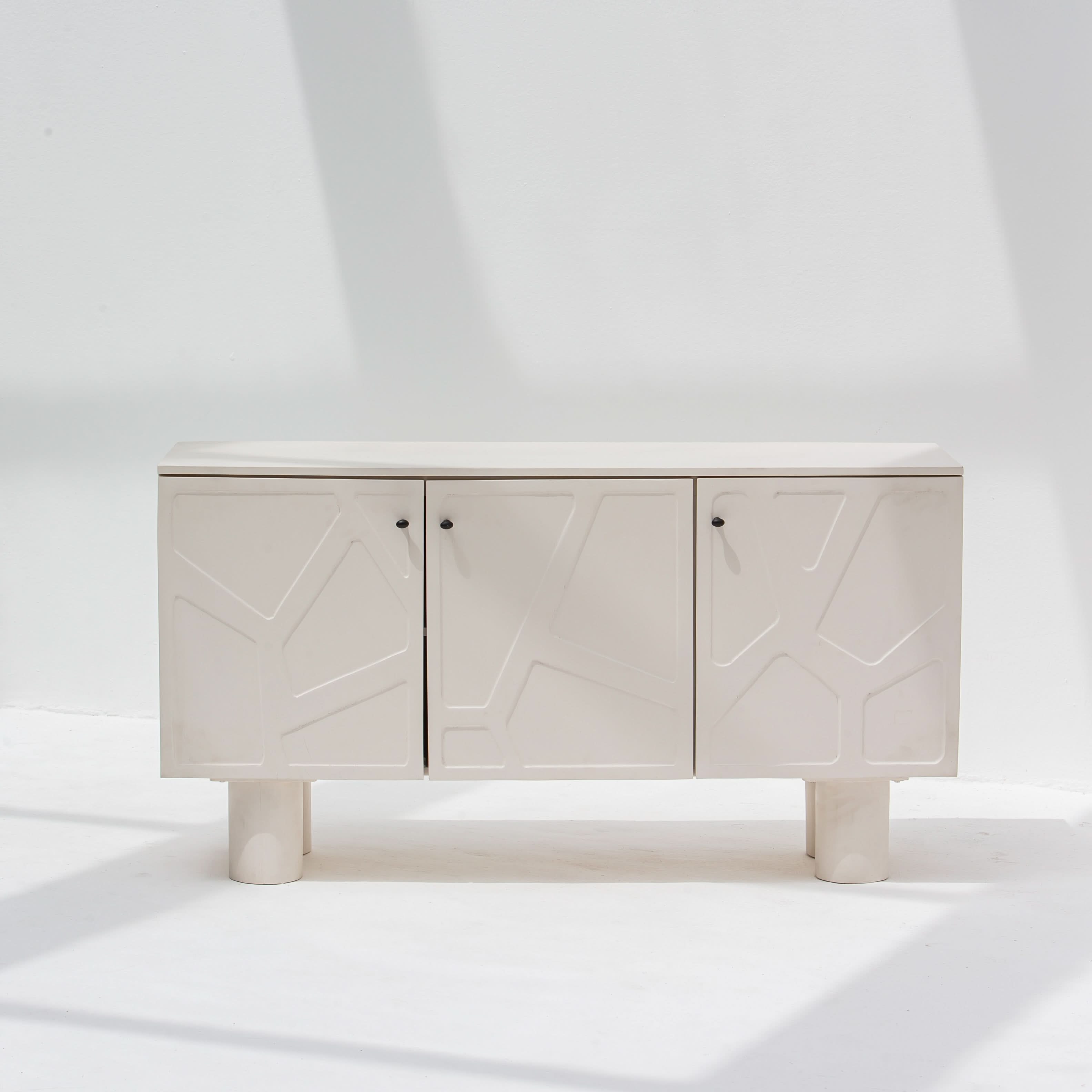 DANISH WOODEN THREE DOOR SIDEBOARD - Art and craft furniture