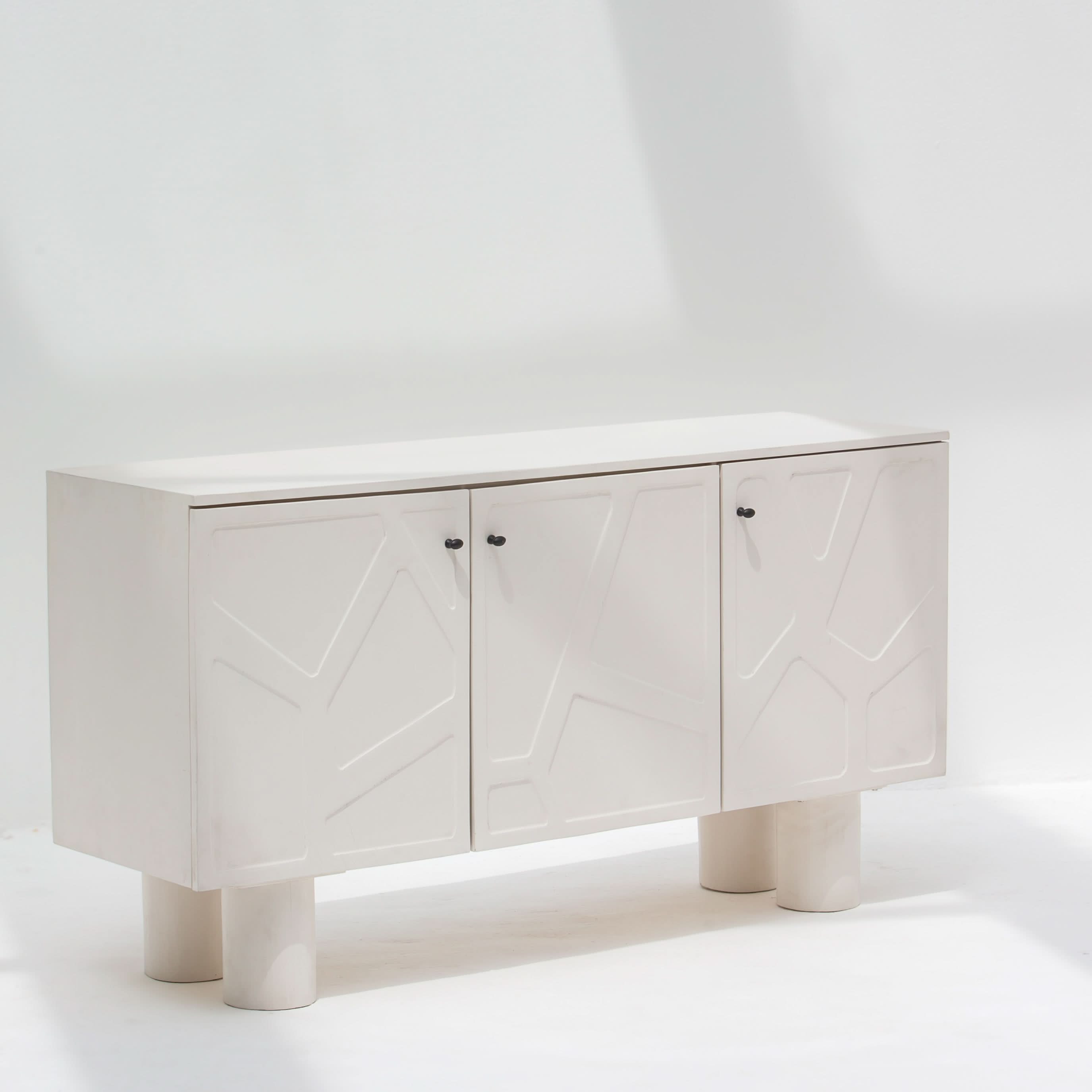 DANISH WOODEN THREE DOOR SIDEBOARD - Art and craft furniture