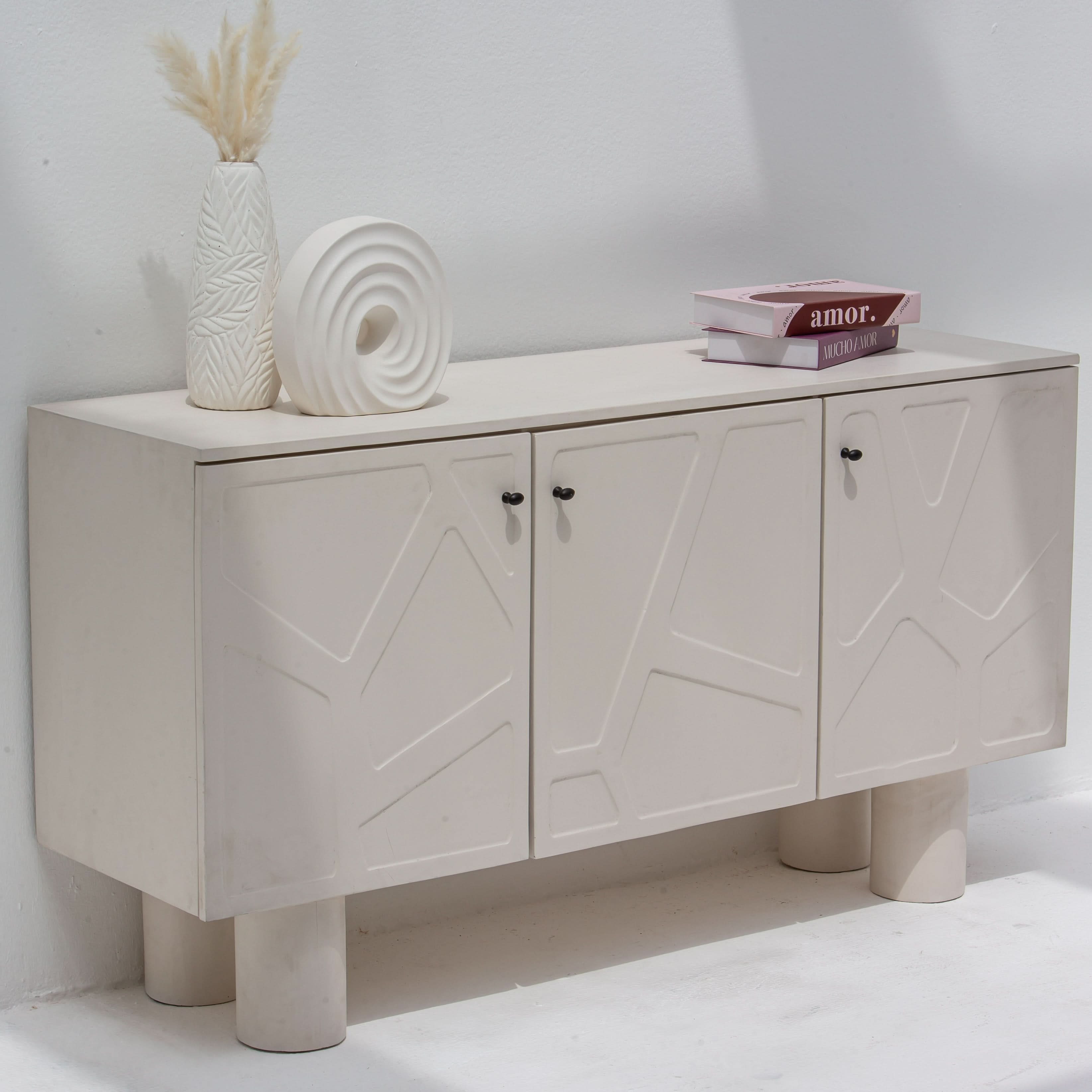 DANISH WOODEN THREE DOOR SIDEBOARD - Art and craft furniture