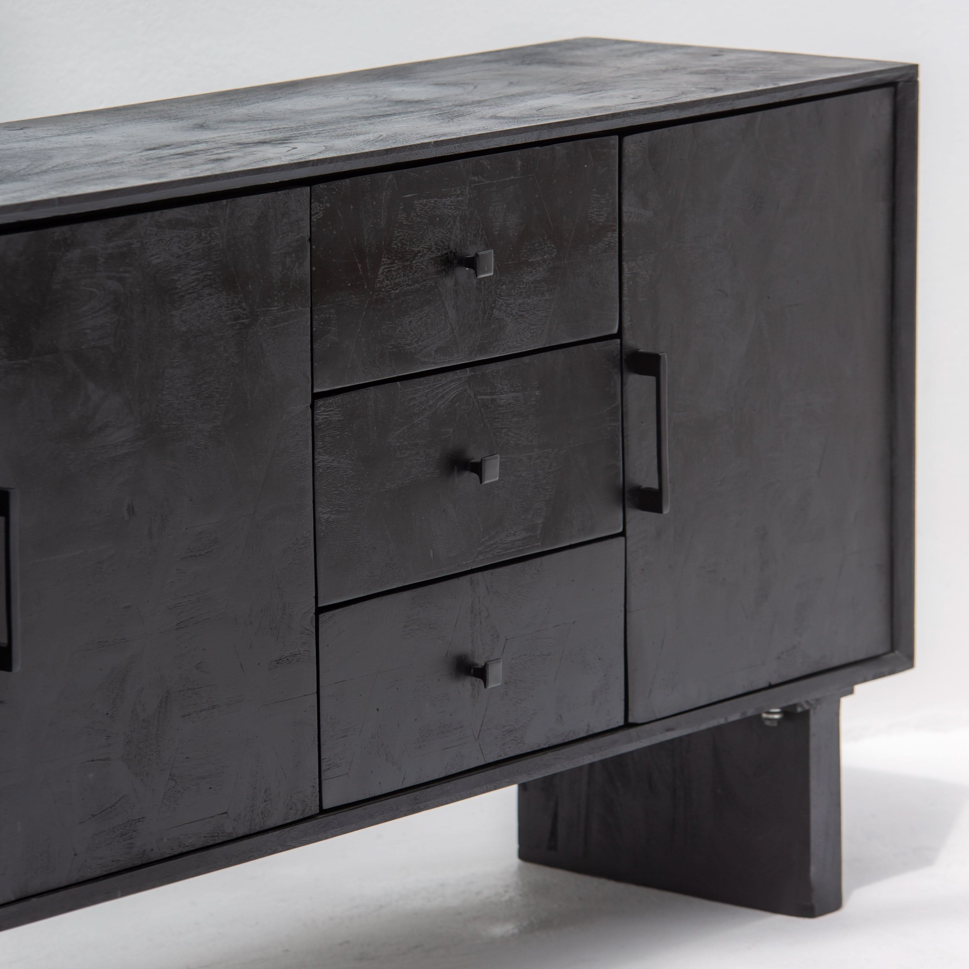 BARMER WOODEN THREE DRAWER THREE DOOR SIDEBOARD - Art and craft furniture