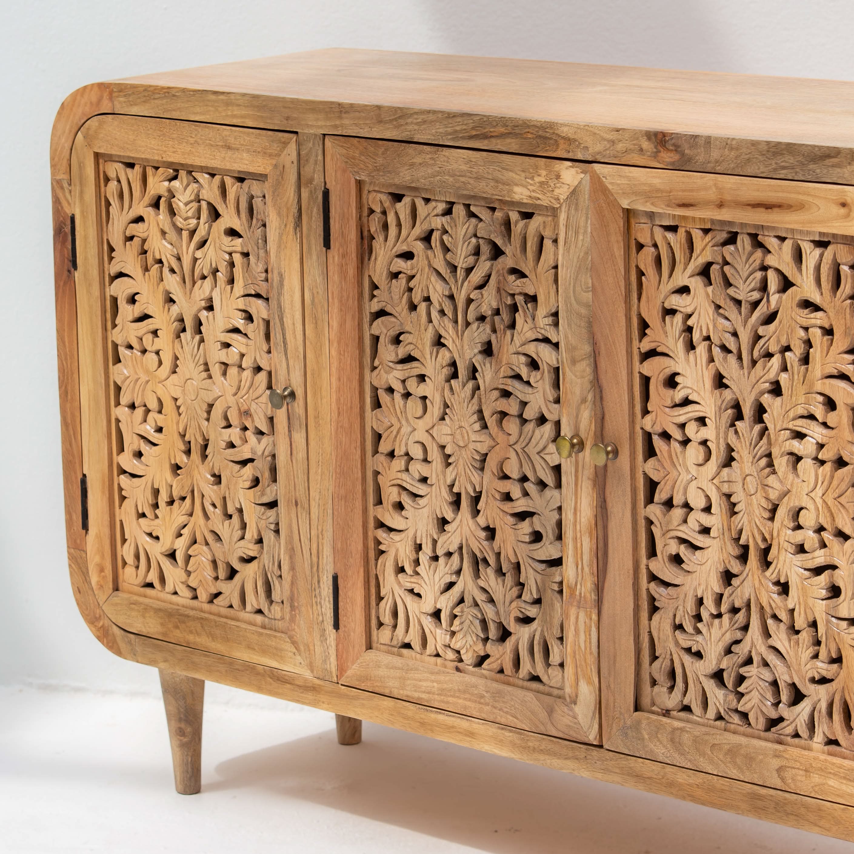 ZENVIA WOODEN CARWING FOUR DOOR SIDEBOARD - Art and craft furniture
