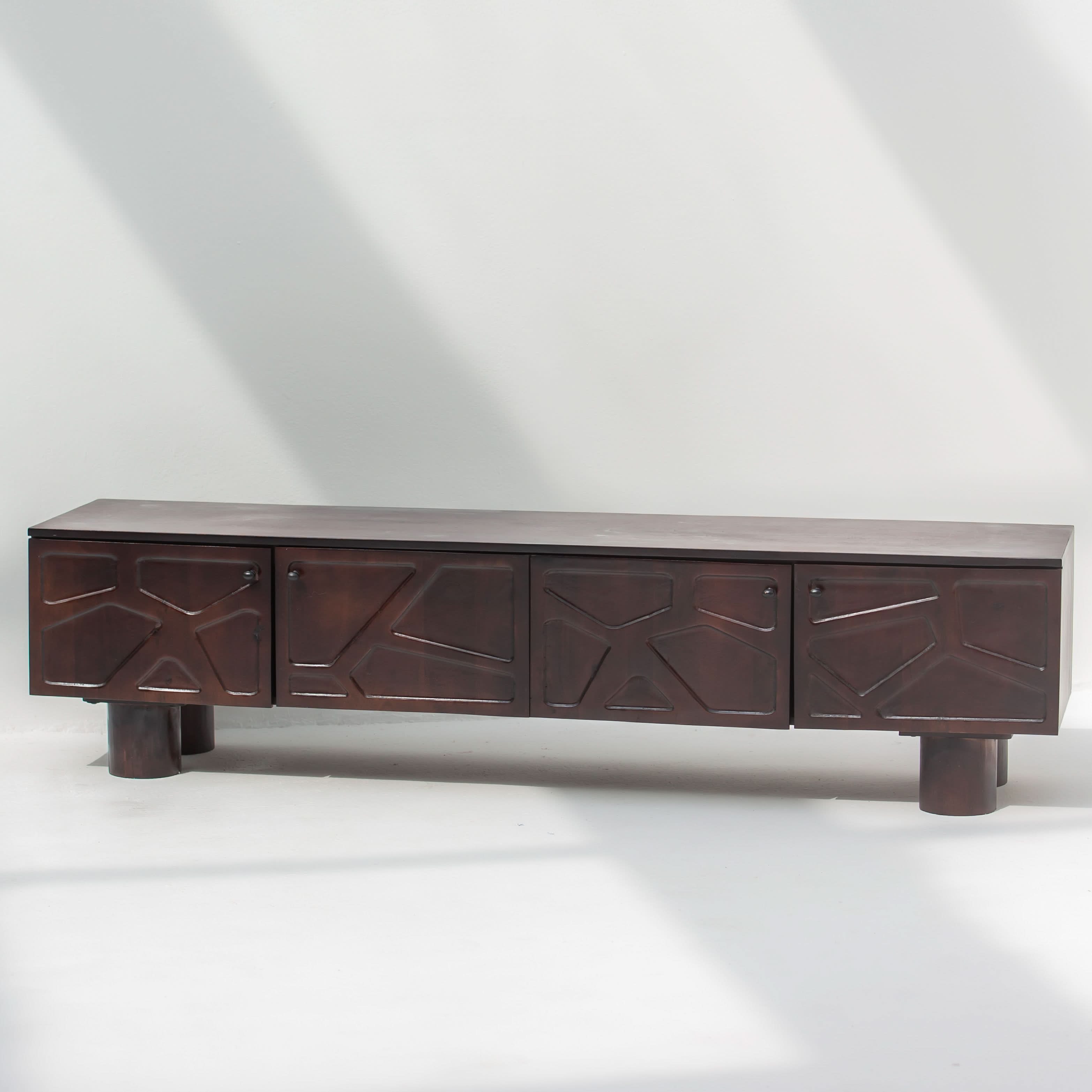 DANISH FOUR DOOR TV STAND - Art and craft furniture