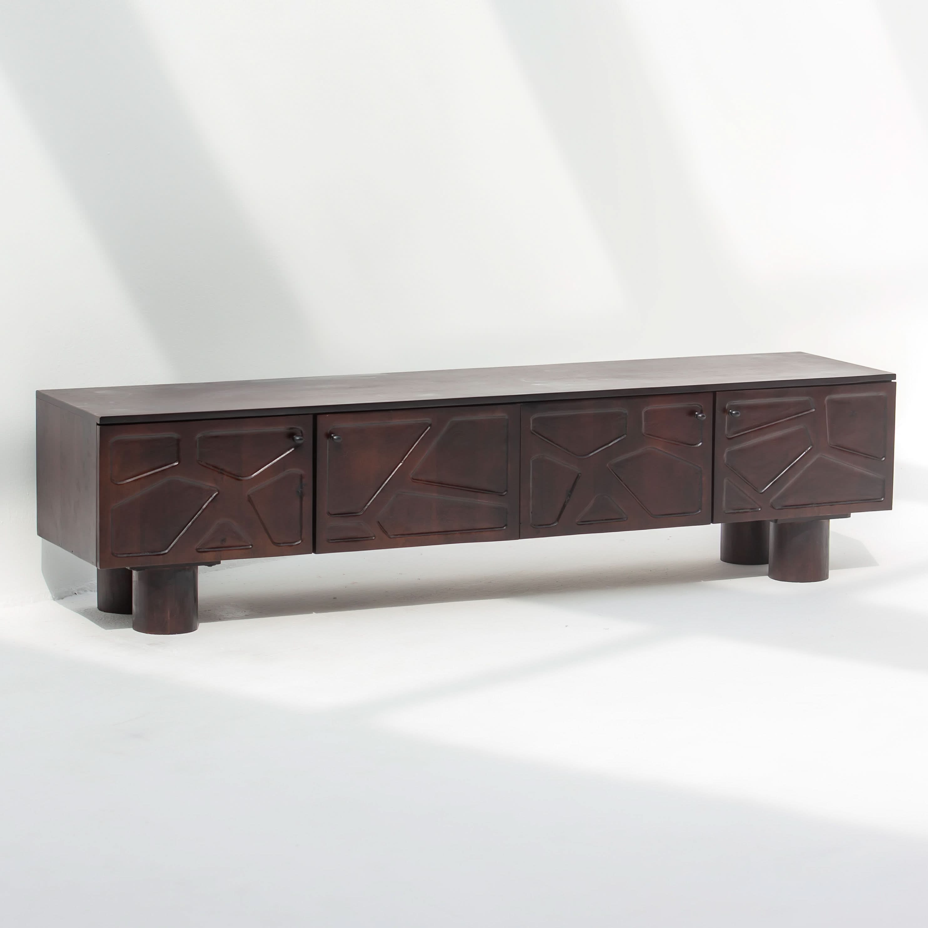 DANISH FOUR DOOR TV STAND - Art and craft furniture