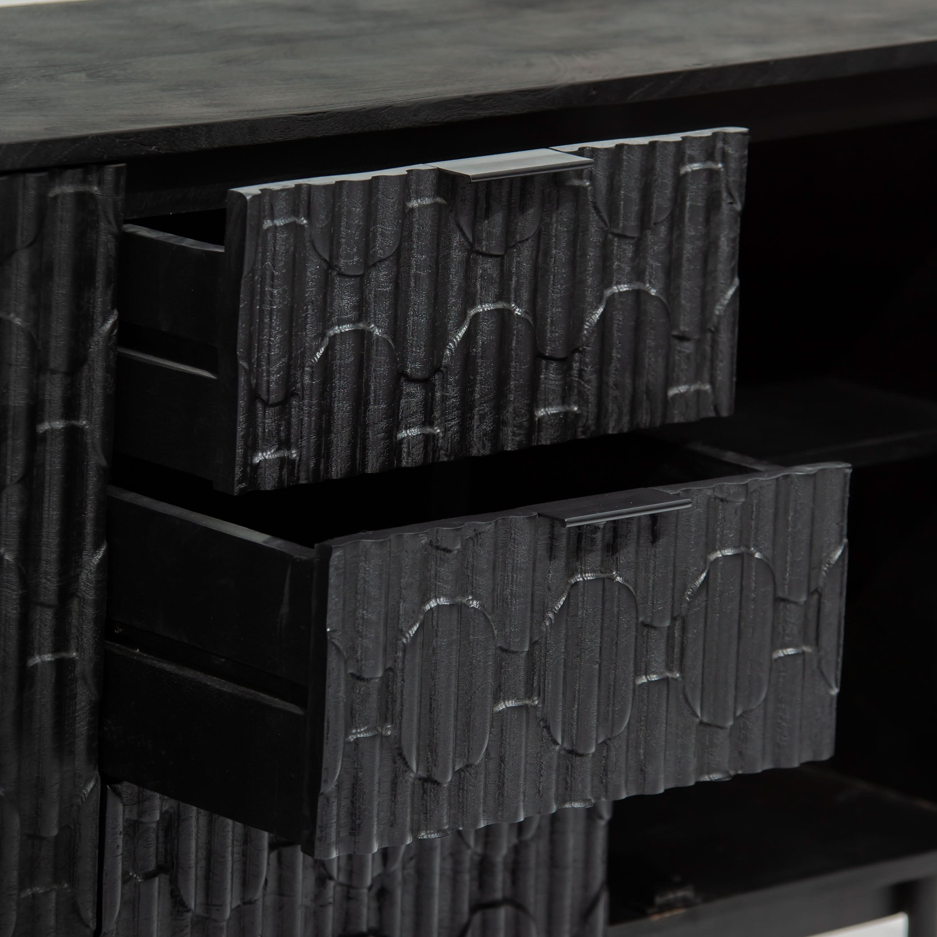 BLACK GALAXY THREE DRAWER THREE DOOR SIDEBOARD - Art and craft furniture