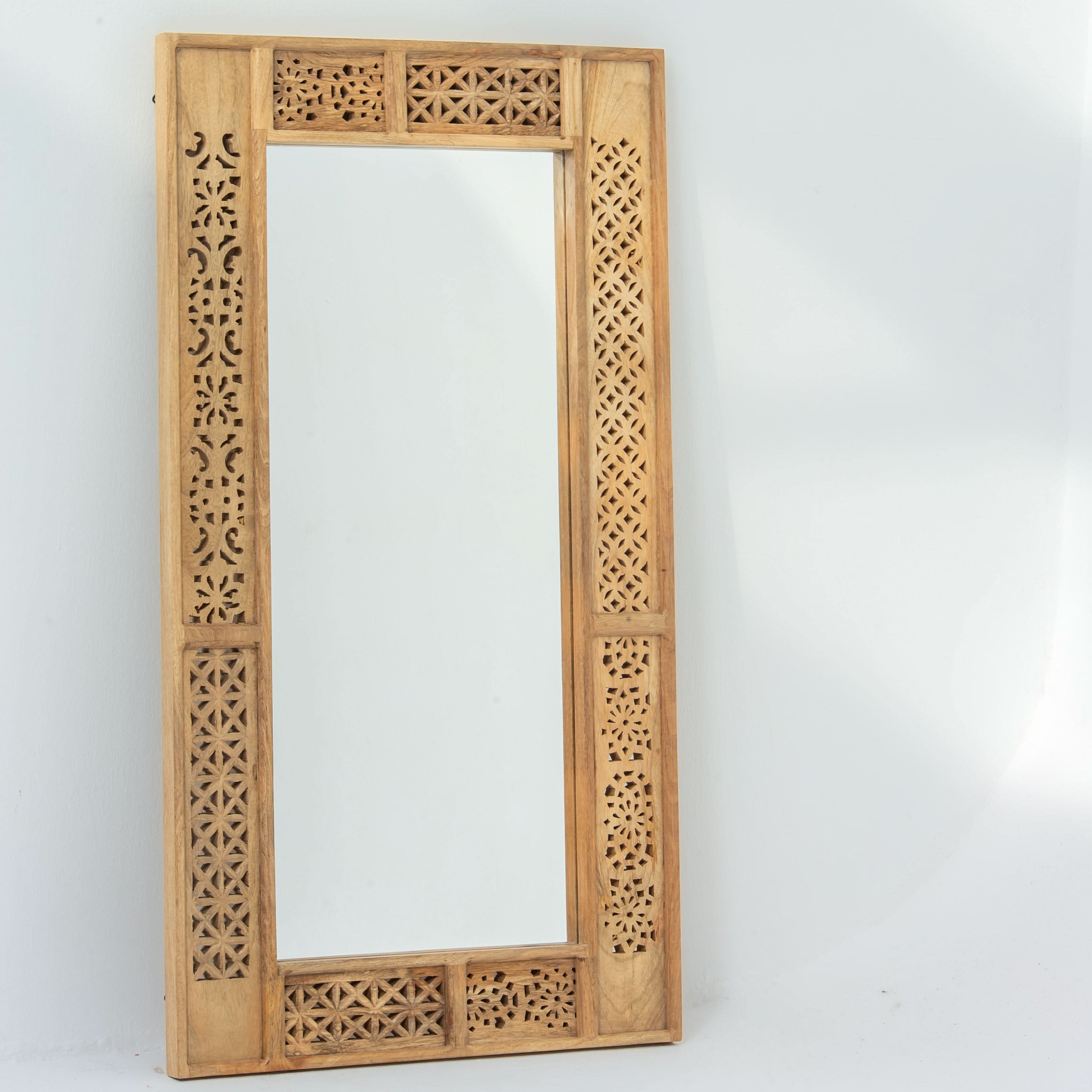 SIERRA WOODEN CARVING MIRROR FRAME - Art and craft furniture
