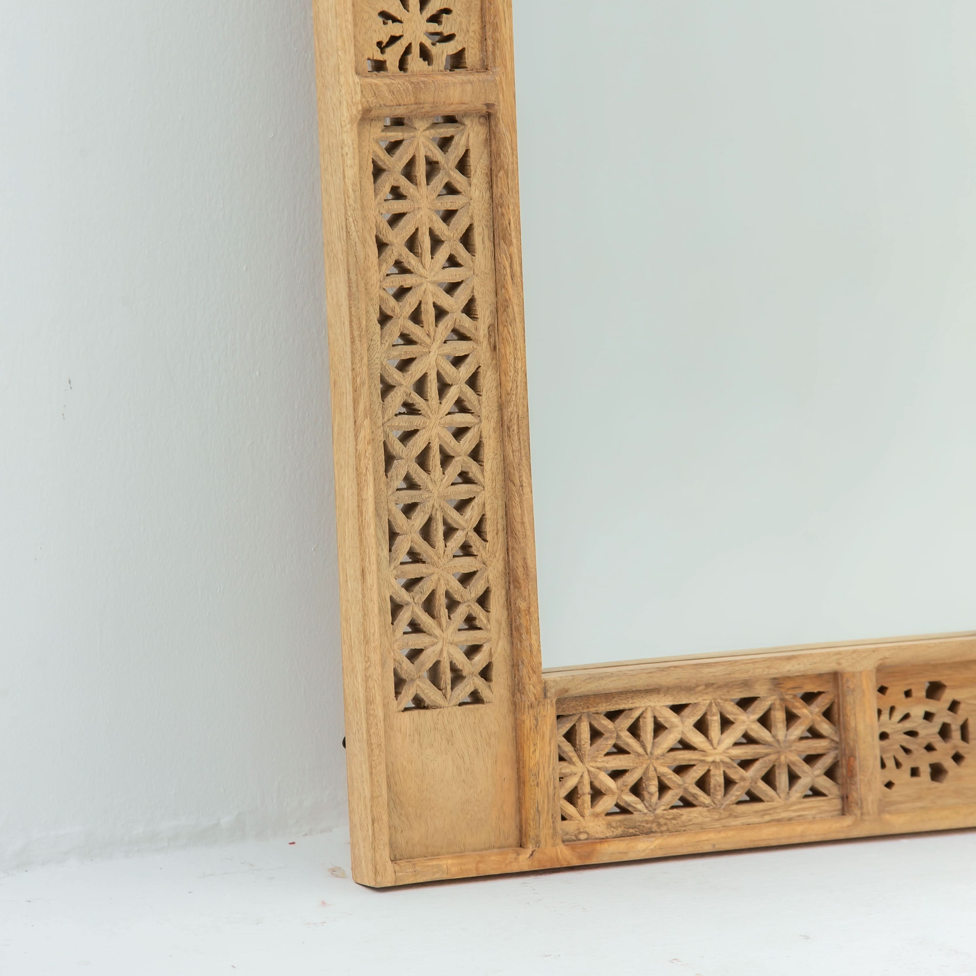 SIERRA WOODEN CARVING MIRROR FRAME - Art and craft furniture