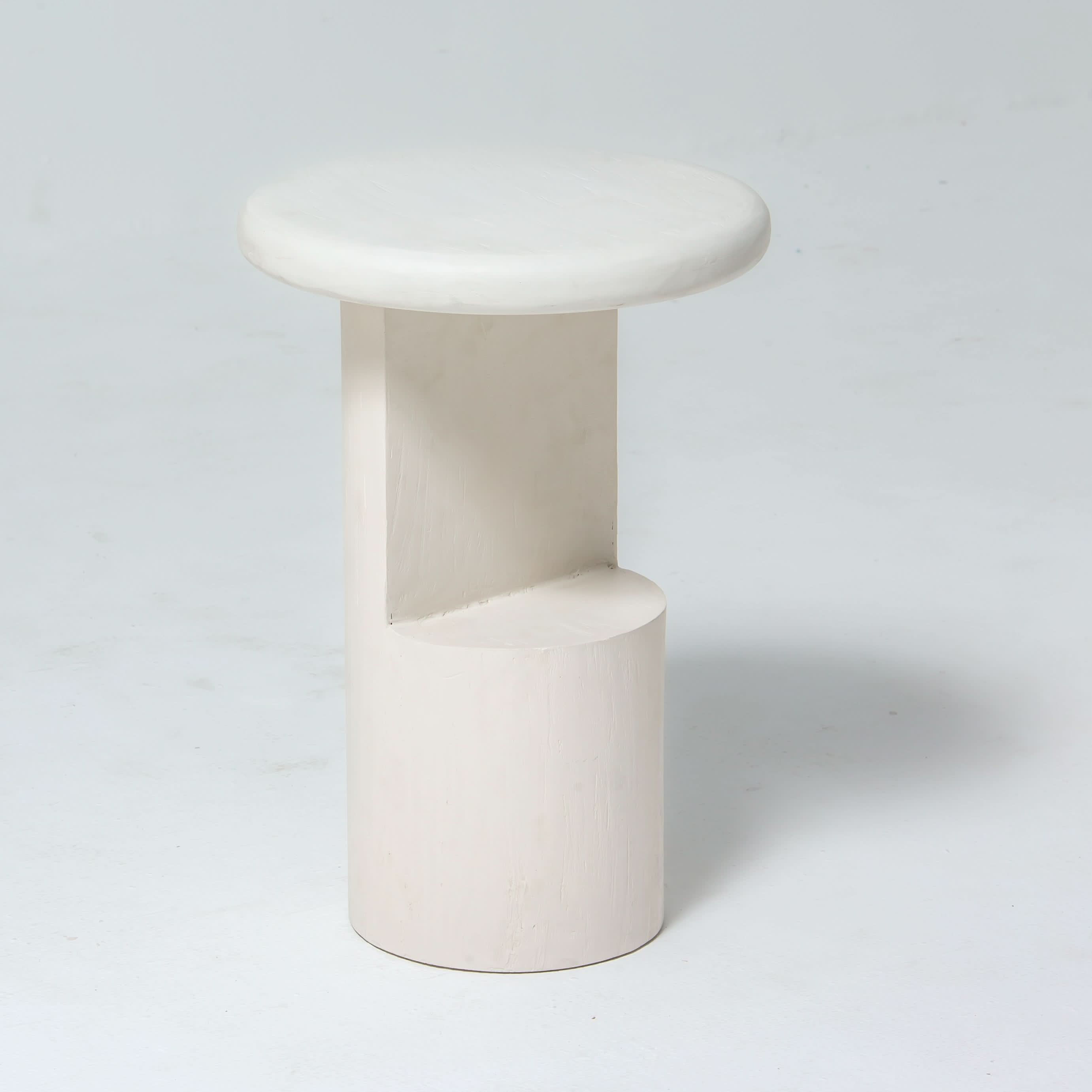 DANISH WHITE WOODEN SIDETABLE - Art and craft furniture