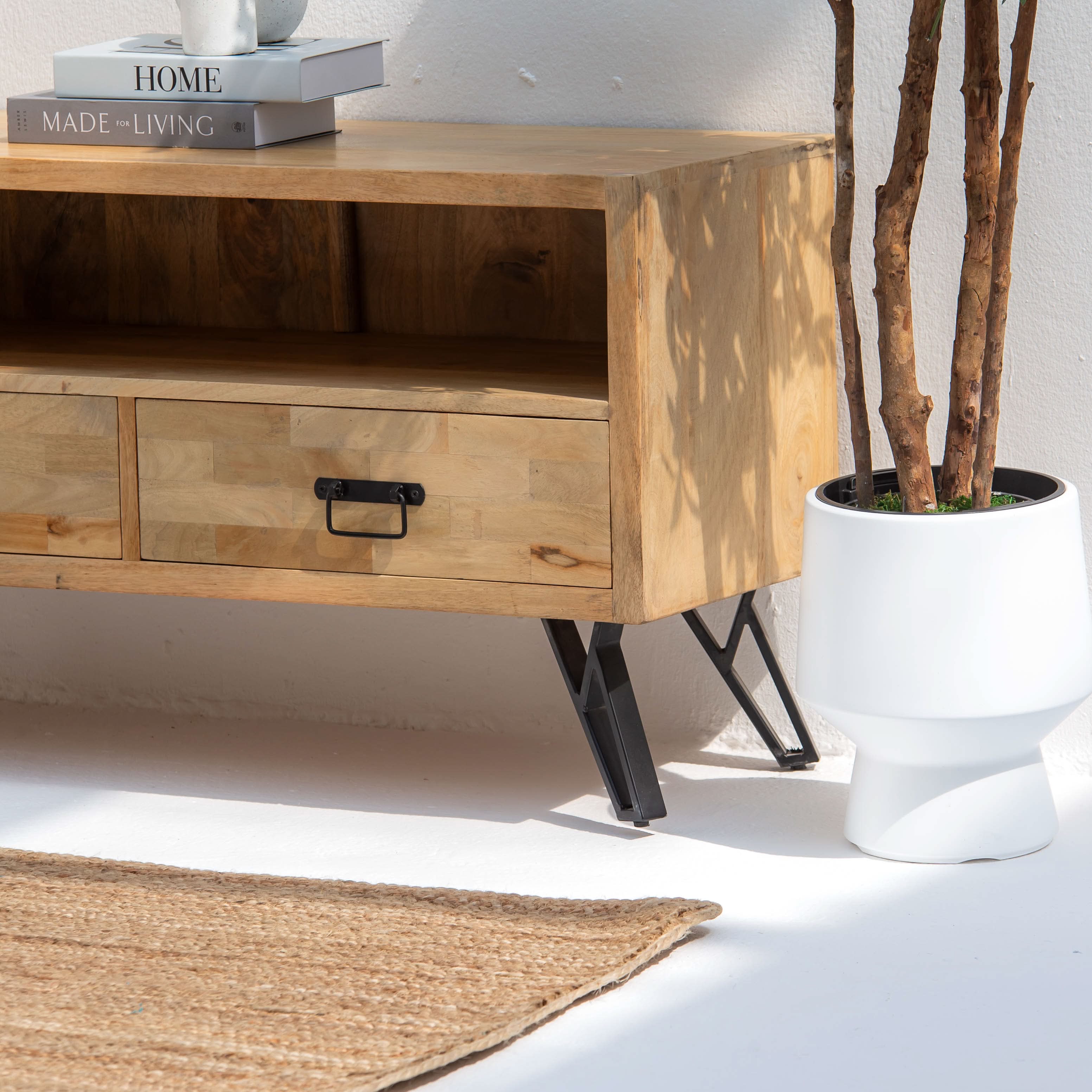 MANGOEDGE FOUR DRAWER TV STAND - Art and craft furniture