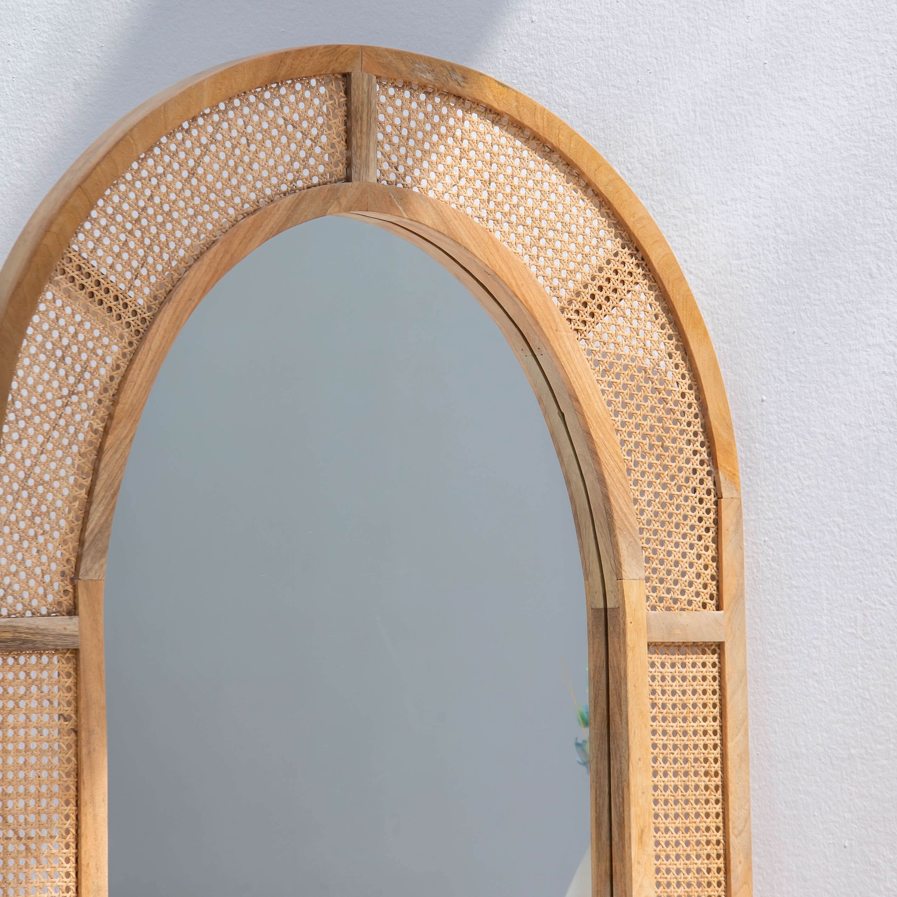 CANOVIA CANE ROUND TOP MIRROR FRAME - Art and craft furniture