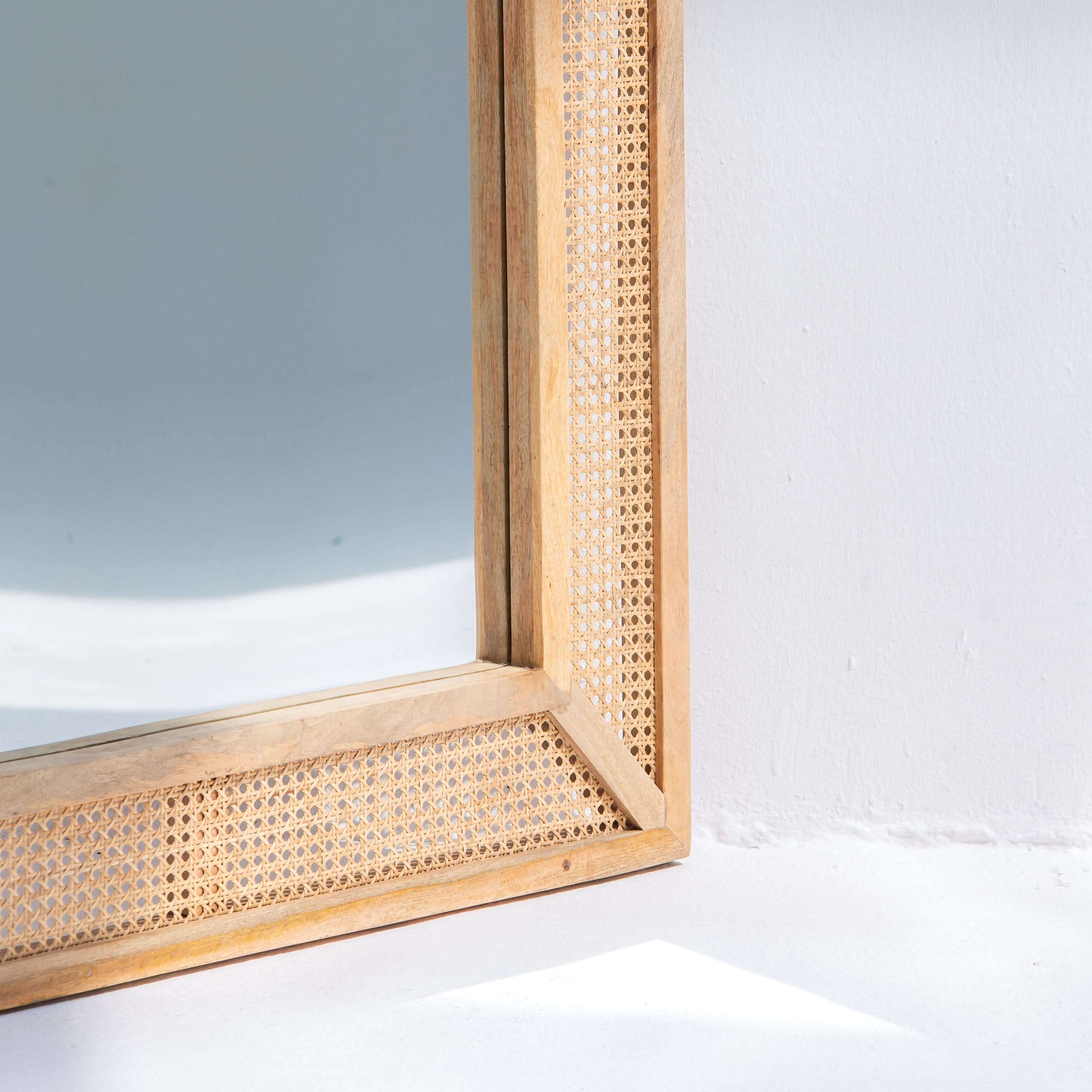 CANOVIA CANE ROUND TOP MIRROR FRAME - Art and craft furniture