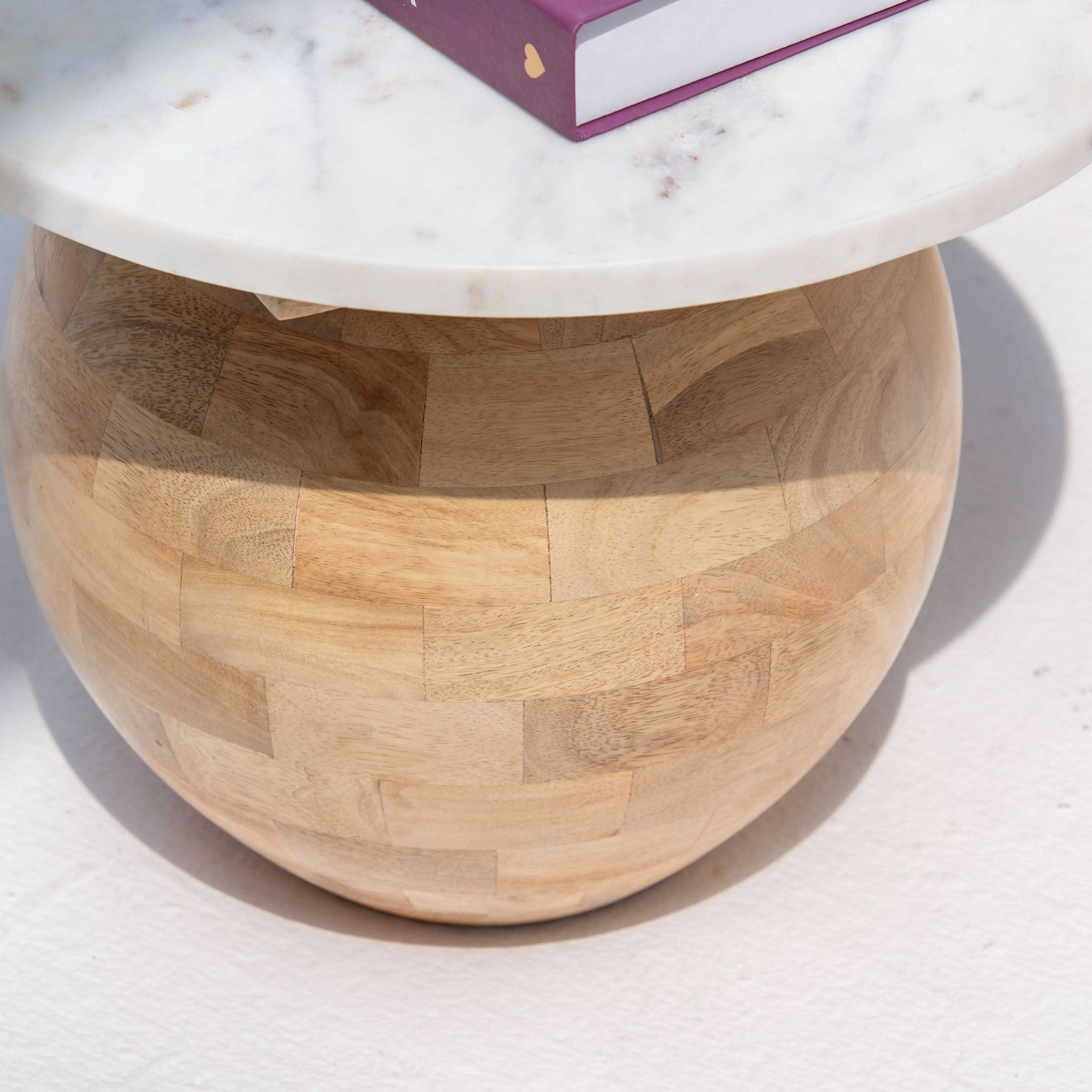 TERRALUXE MARBLE ROUND SIDE TABLE - Art and craft furniture