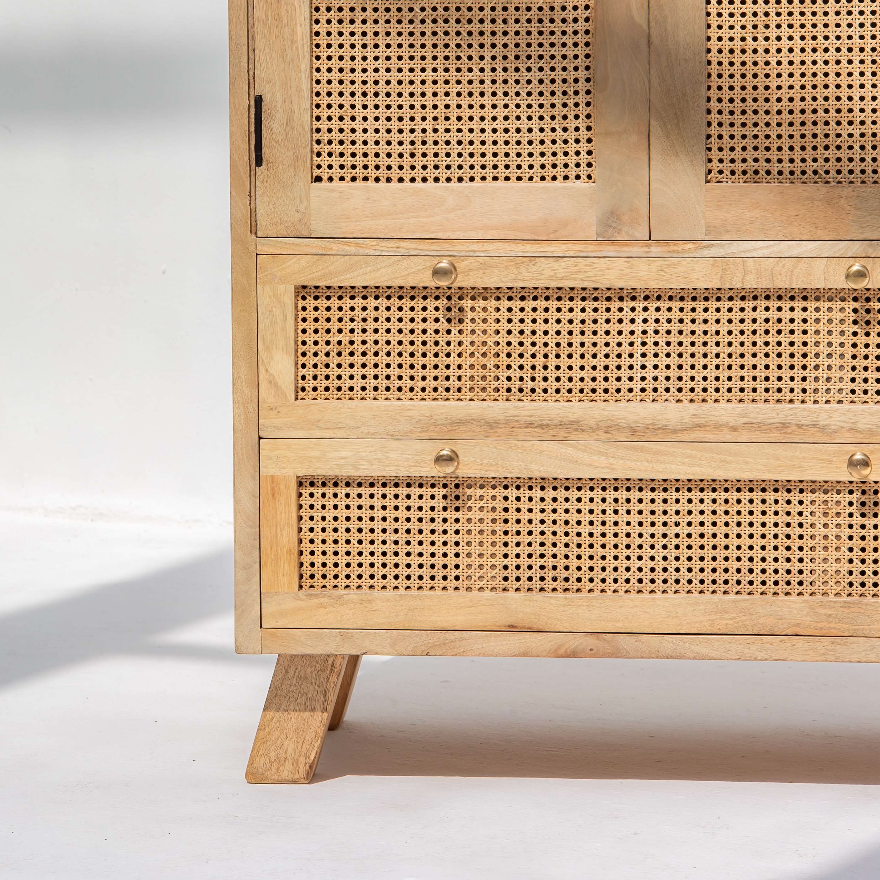 CANOVIA TWO DOOR TWO DRAWER CANE CABINET - Art and craft furniture