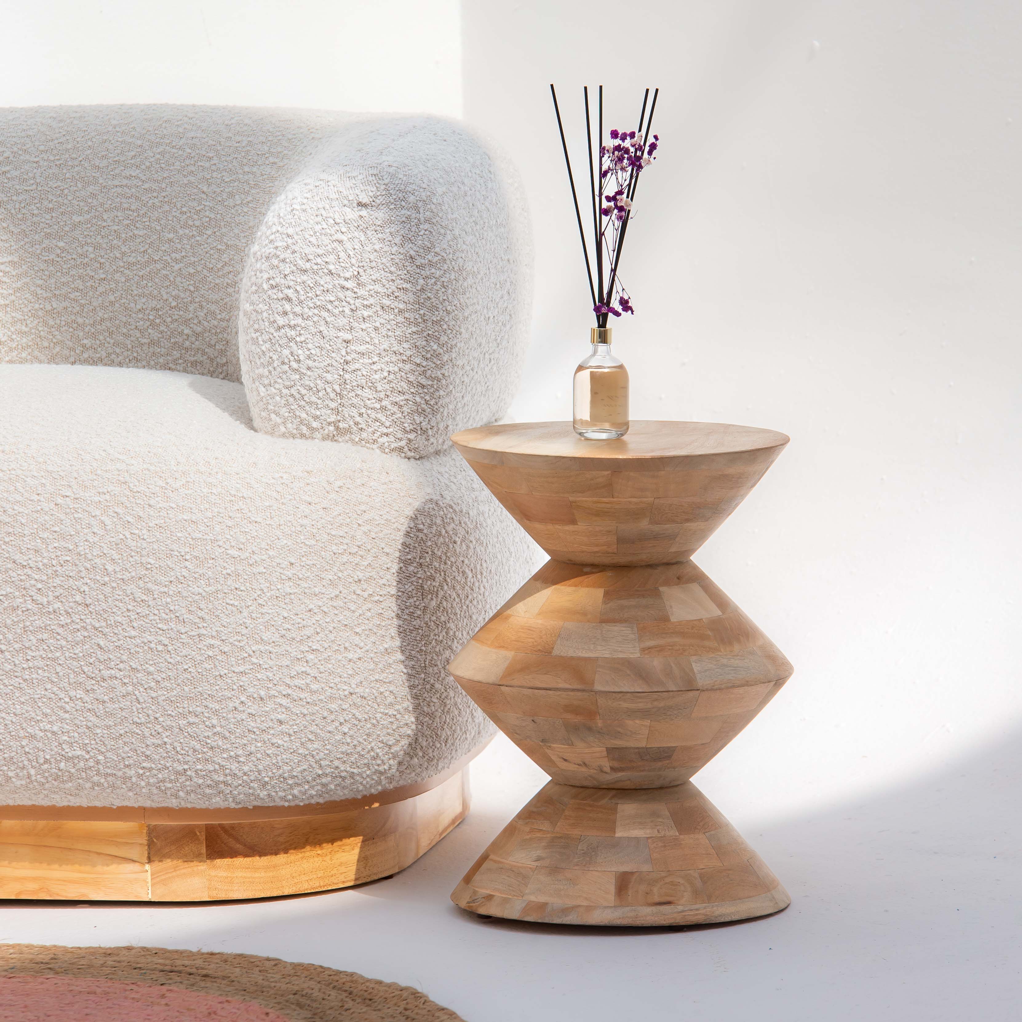 AUREVO WOODEN SIDE TABLE - Art and craft furniture