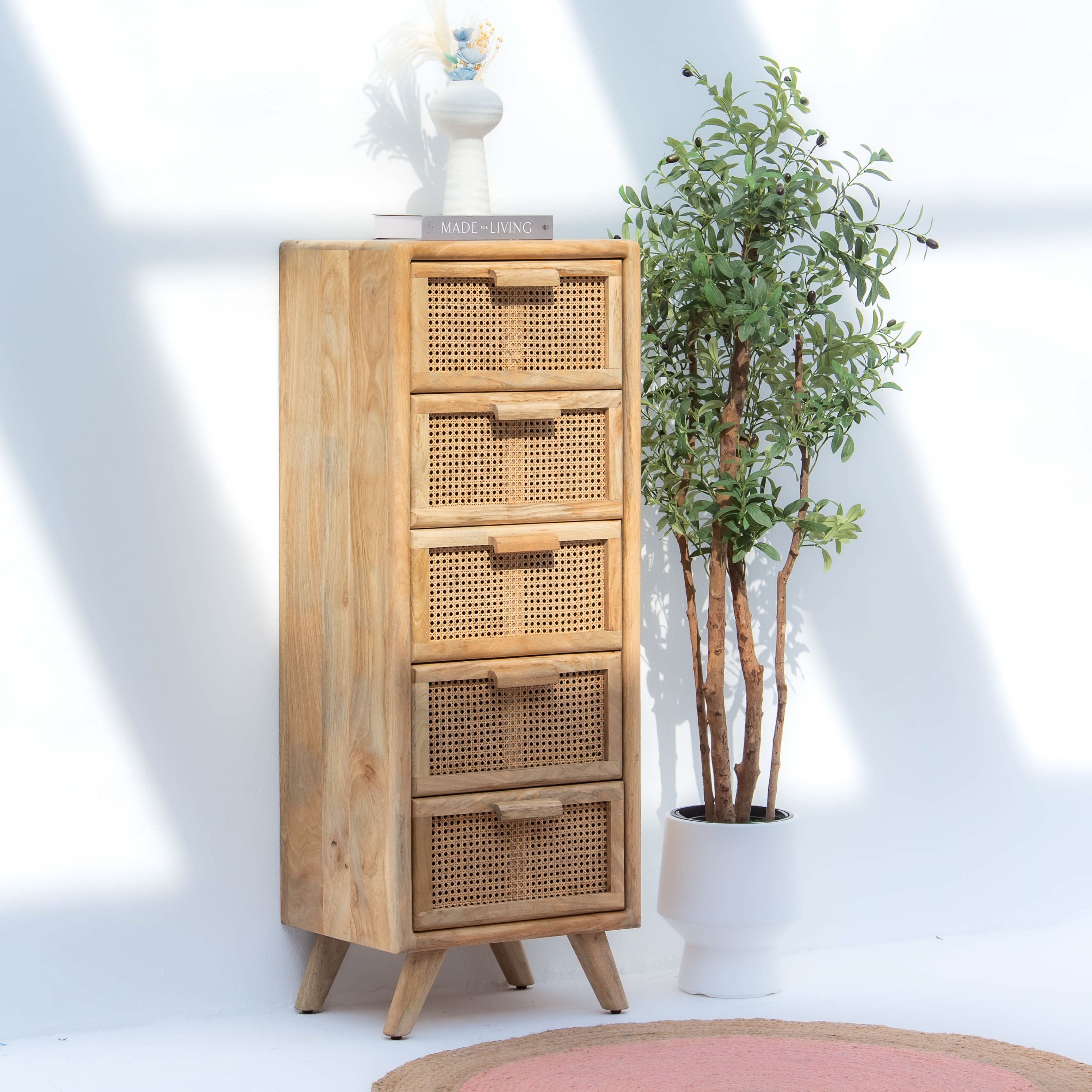 CANOVIA CANE FIVE DRAWERS DRAWCHEST - Art and craft furniture