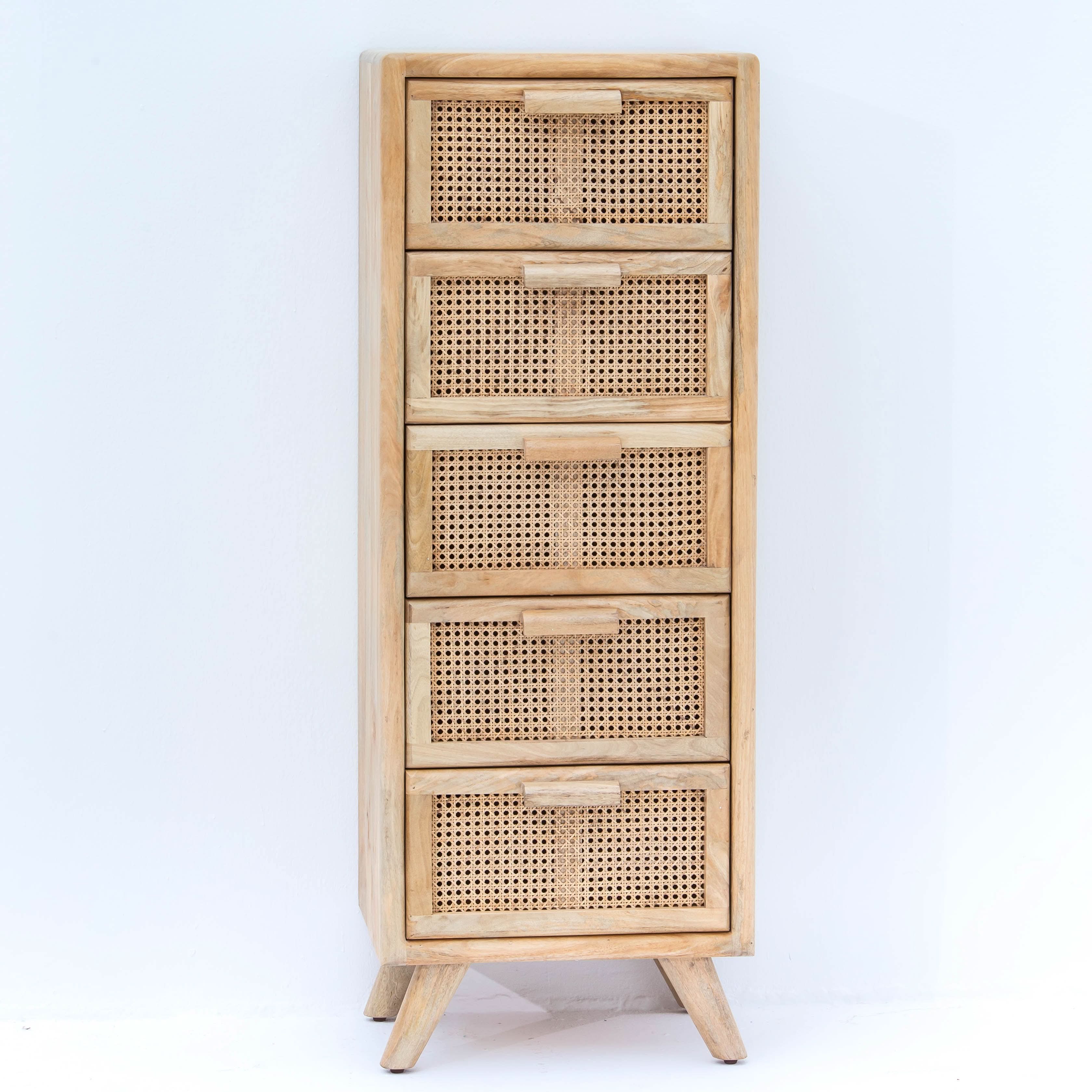 CANOVIA CANE FIVE DRAWERS DRAWCHEST - Art and craft furniture