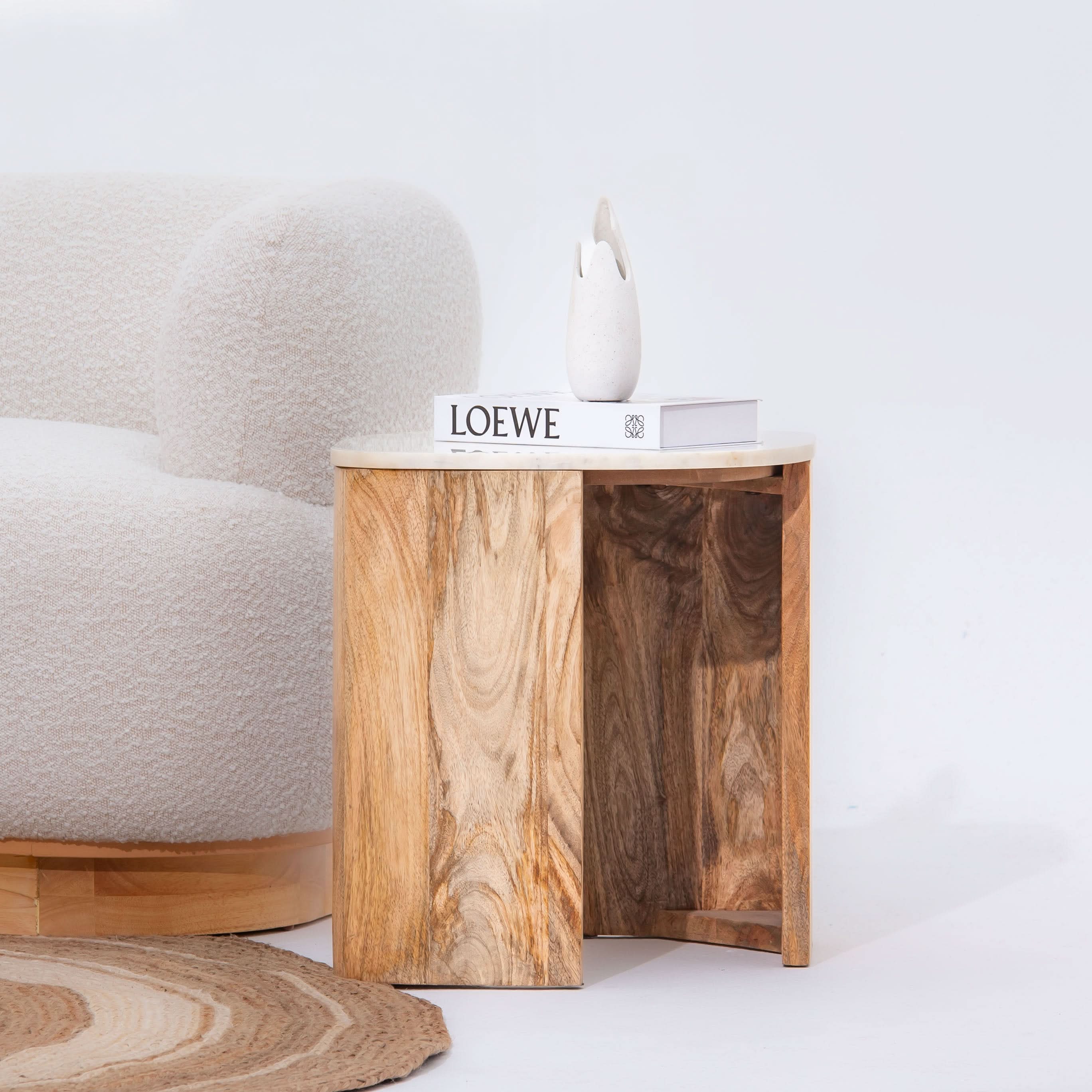TERRALUXE MARBLE SIDE TABLE - Art and craft furniture