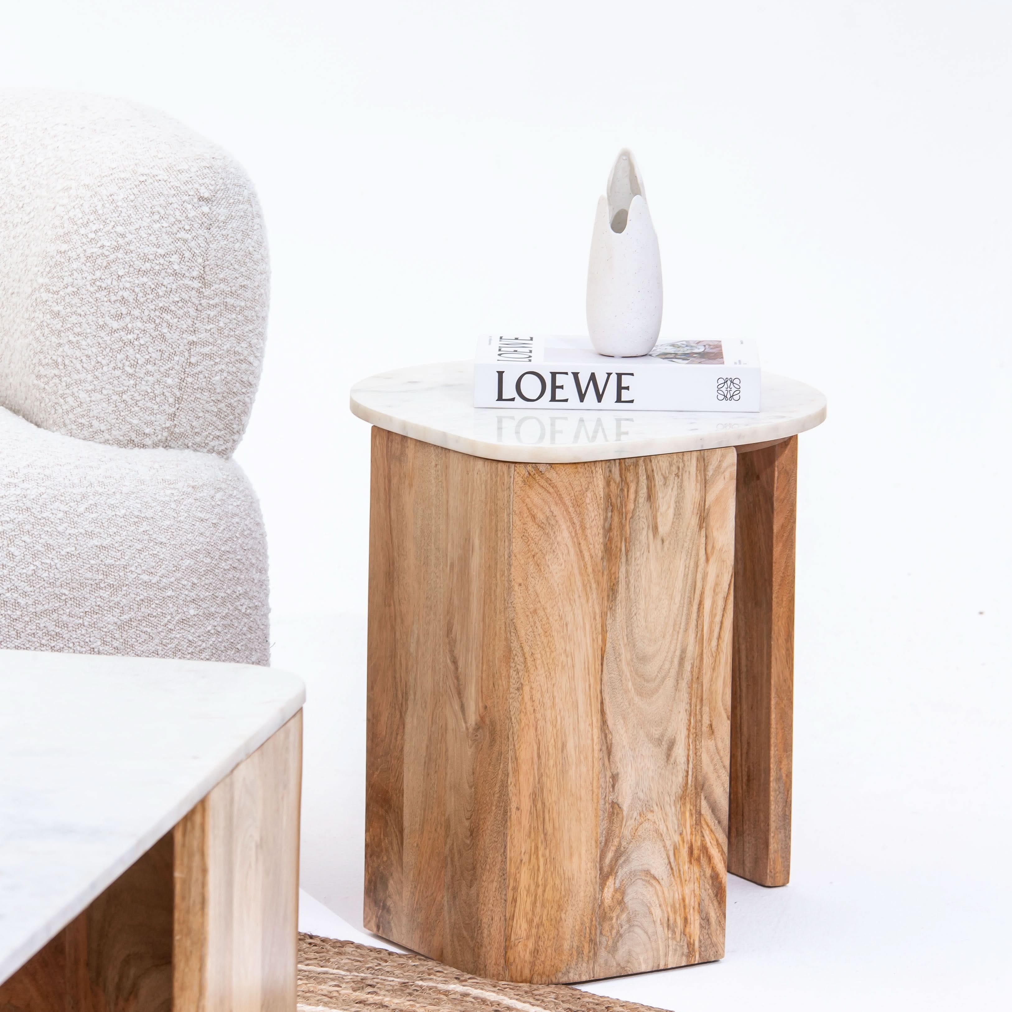 TERRALUXE MARBLE SIDE TABLE - Art and craft furniture
