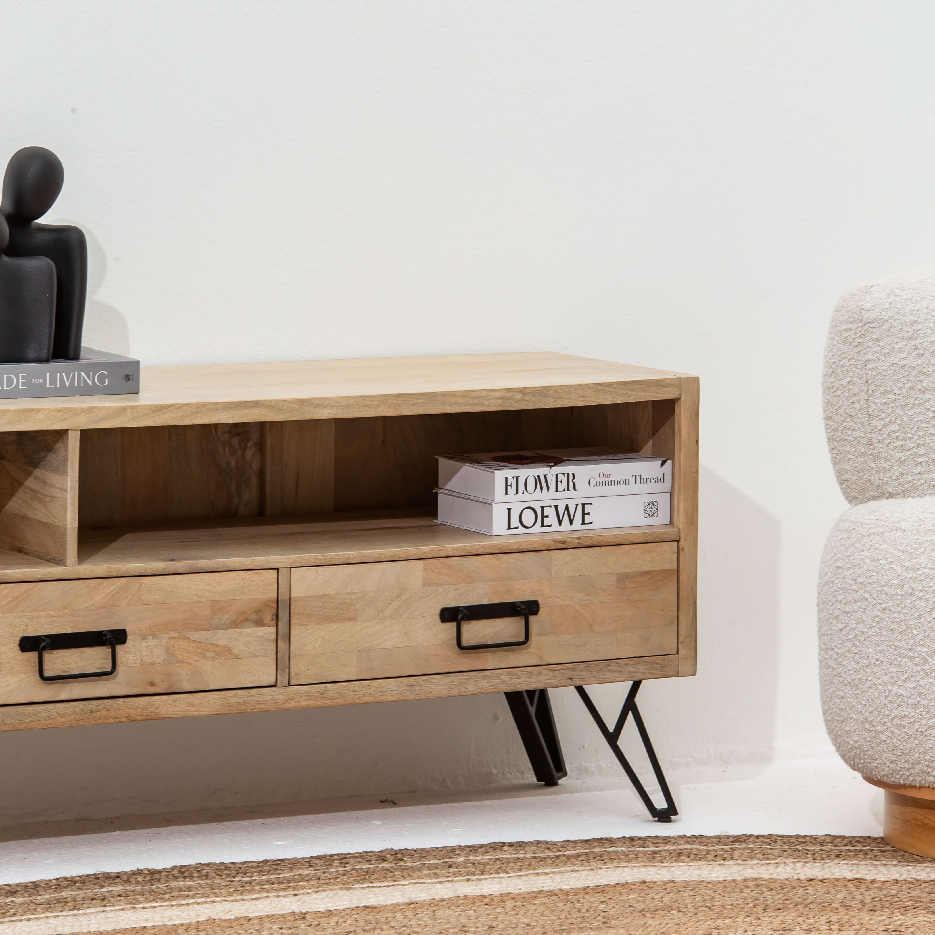 MANGOEDGE THREE DRAWER TV STAND - Art and craft furniture