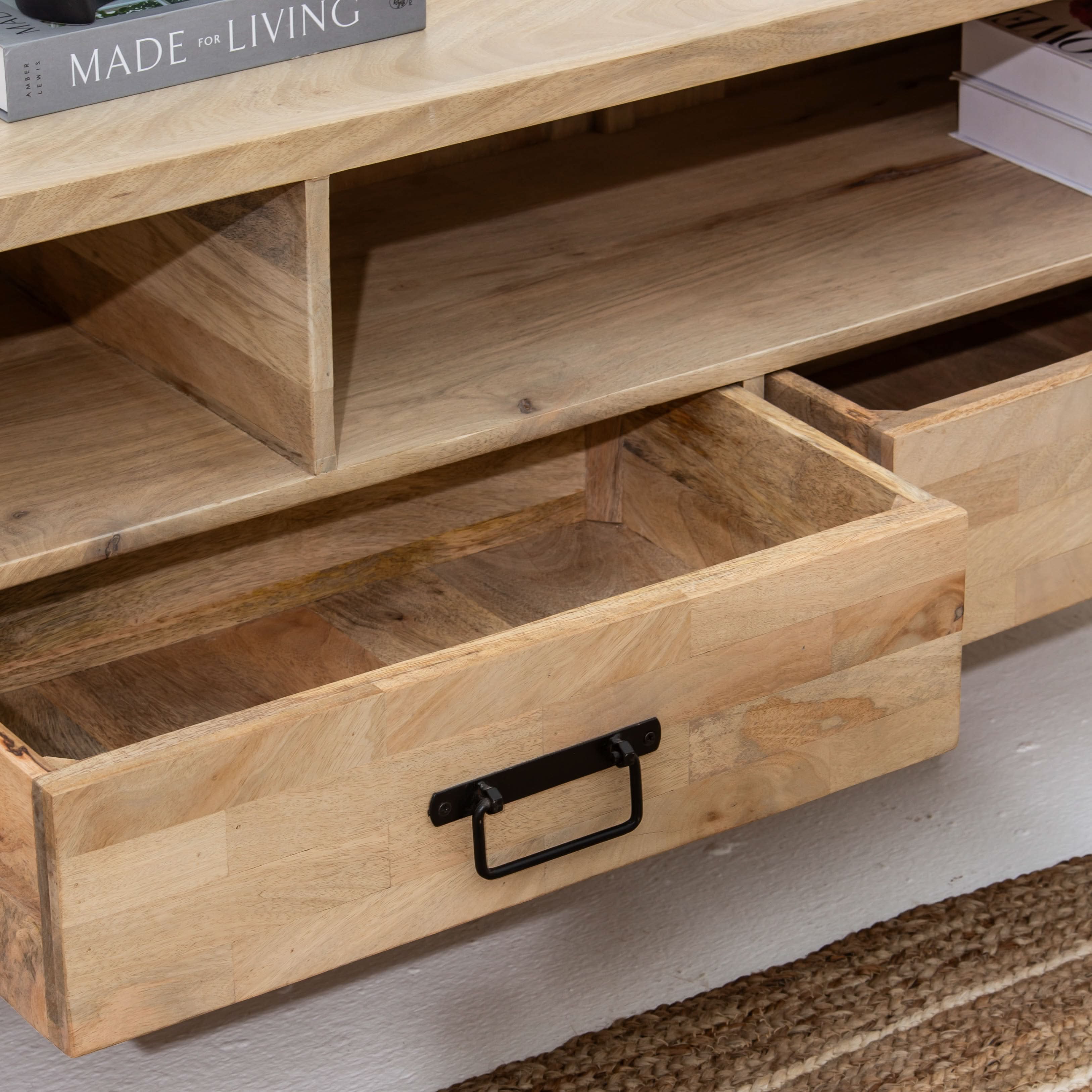 MANGOEDGE THREE DRAWER TV STAND - Art and craft furniture
