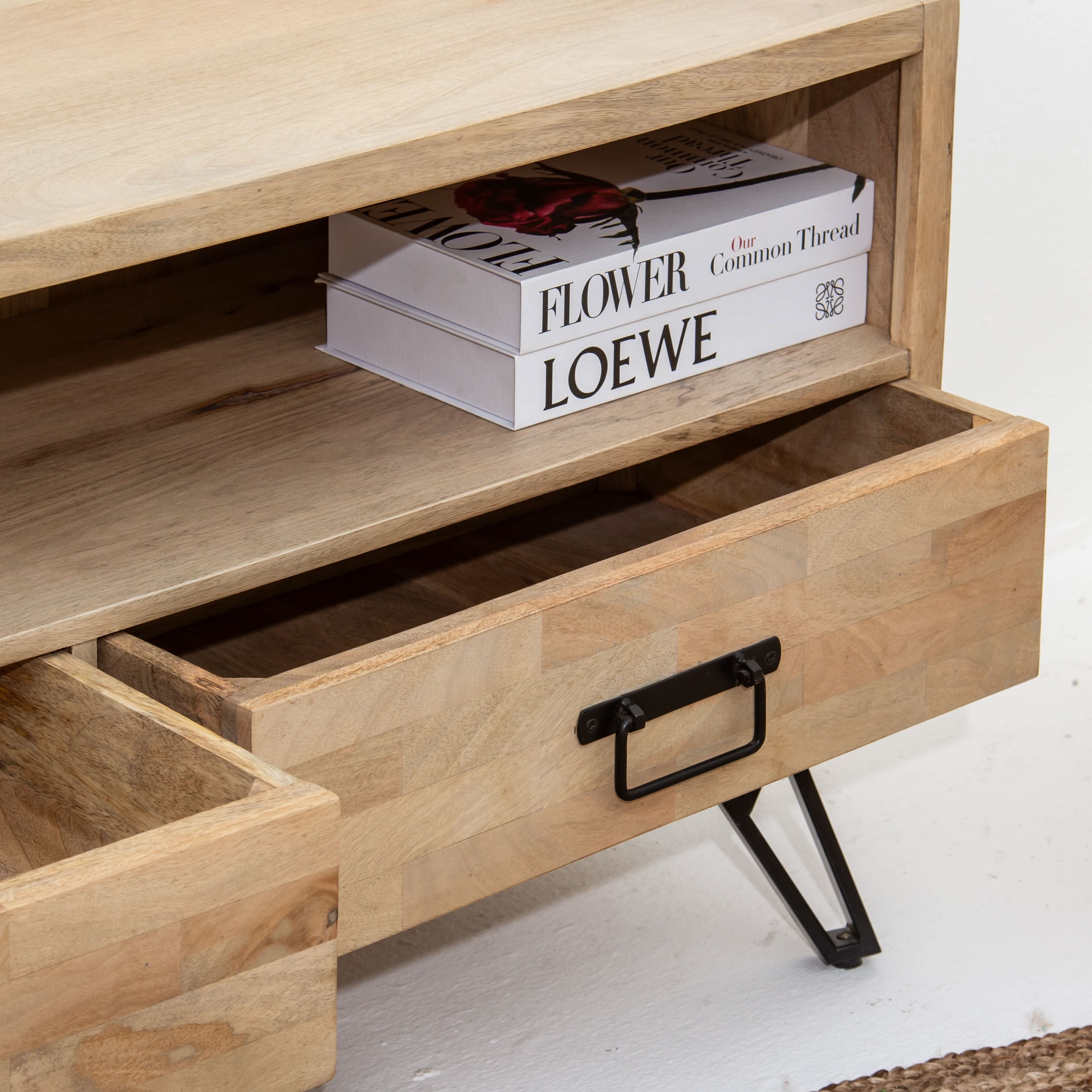 MANGOEDGE THREE DRAWER TV STAND - Art and craft furniture