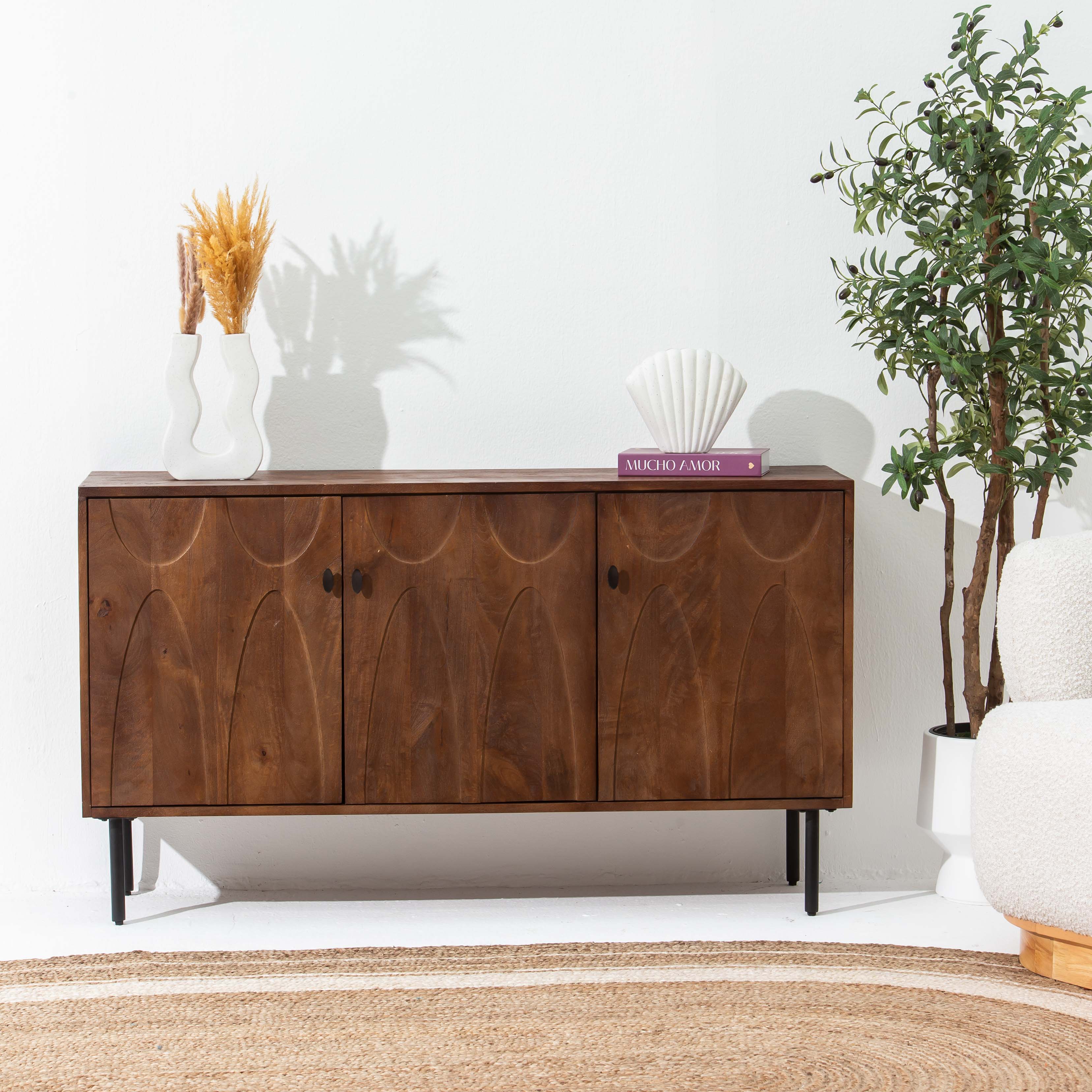 VERVE WOODEN THREE DOOR SIDEBOARD - Art and craft furniture