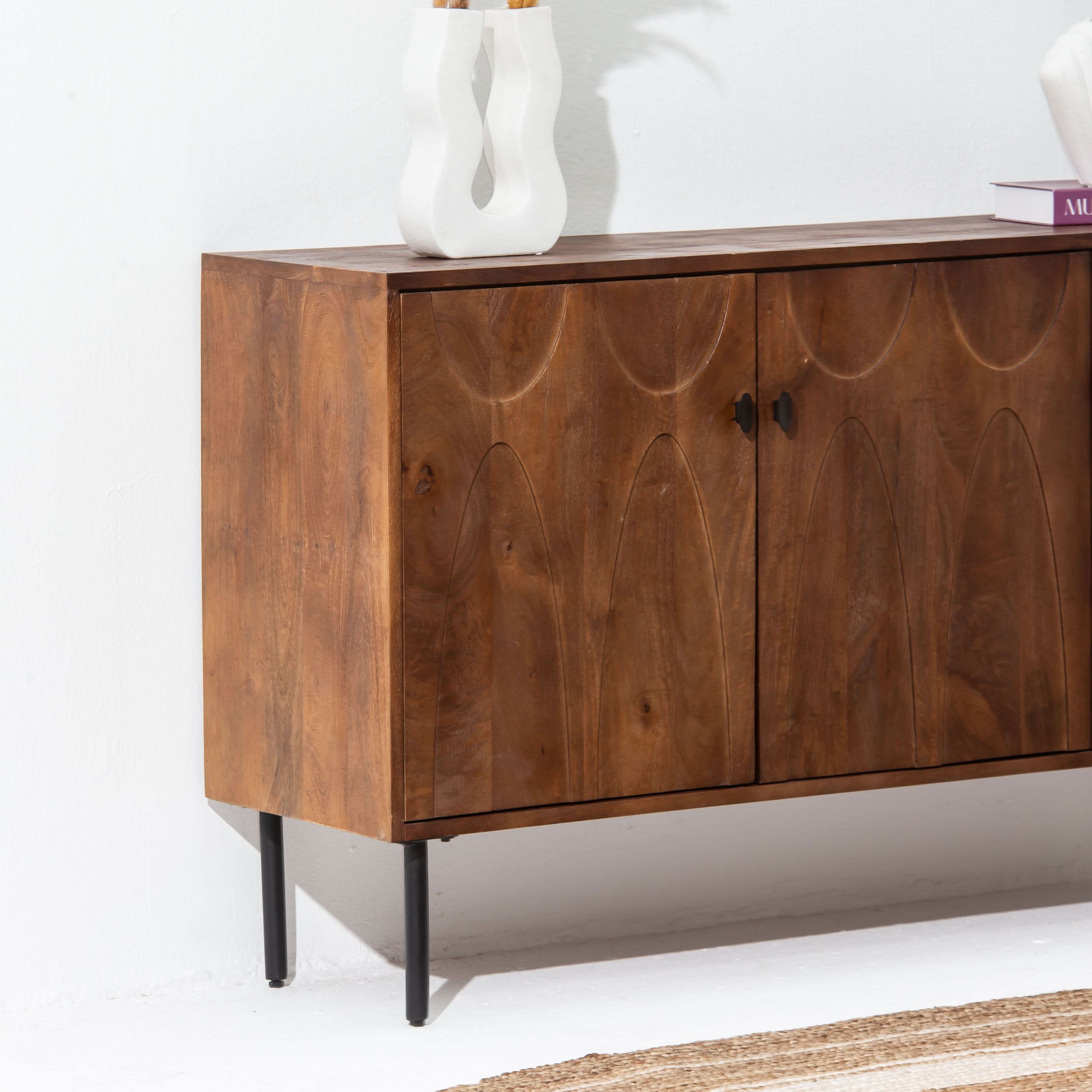 VERVE WOODEN THREE DOOR SIDEBOARD - Art and craft furniture