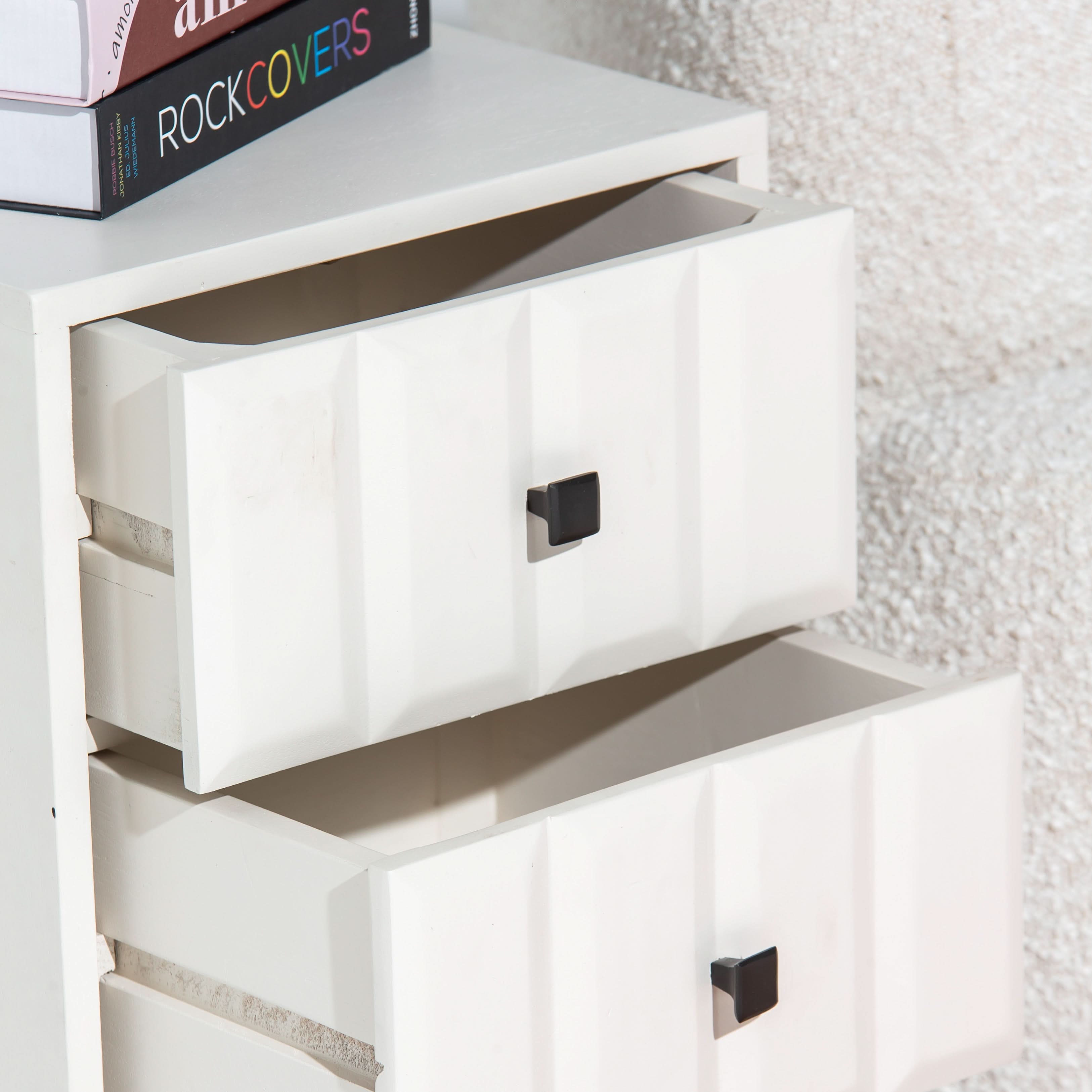DANISH WHITE TWO DRAWER NIGHTSTAND TABLE - Art and craft furniture