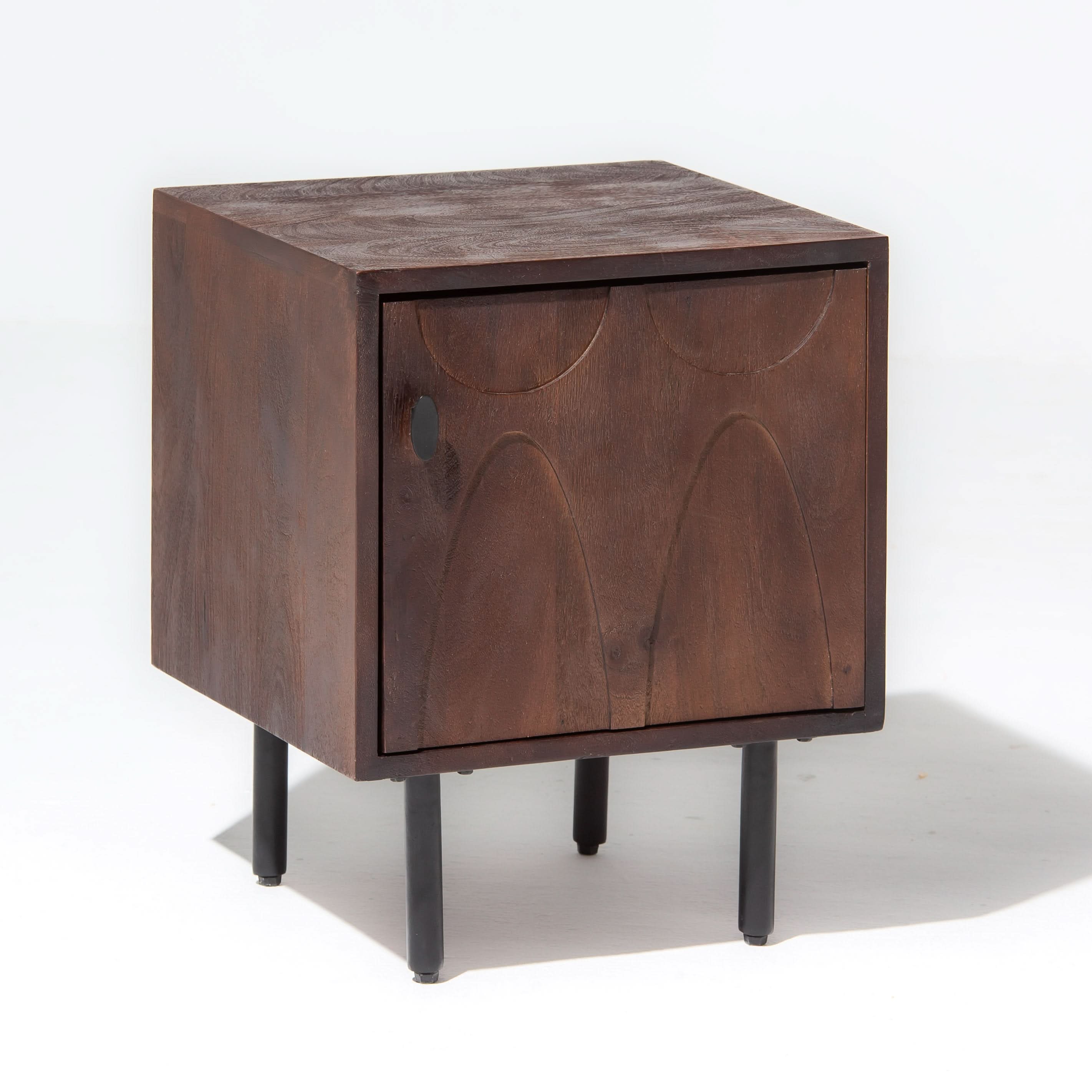 VERVE WOODEN ONE DOOR NIGHTSTAND TABLE - Art and craft furniture