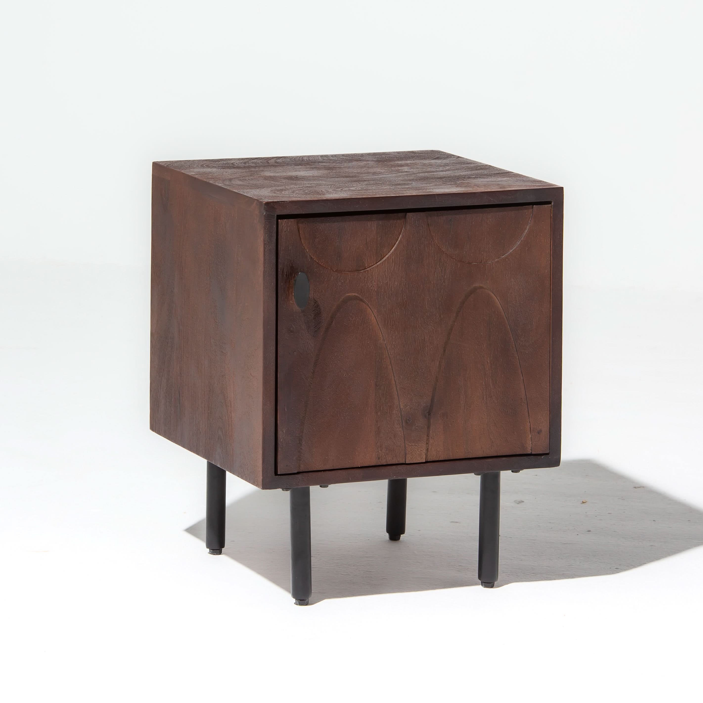VERVE WOODEN ONE DOOR NIGHTSTAND TABLE - Art and craft furniture