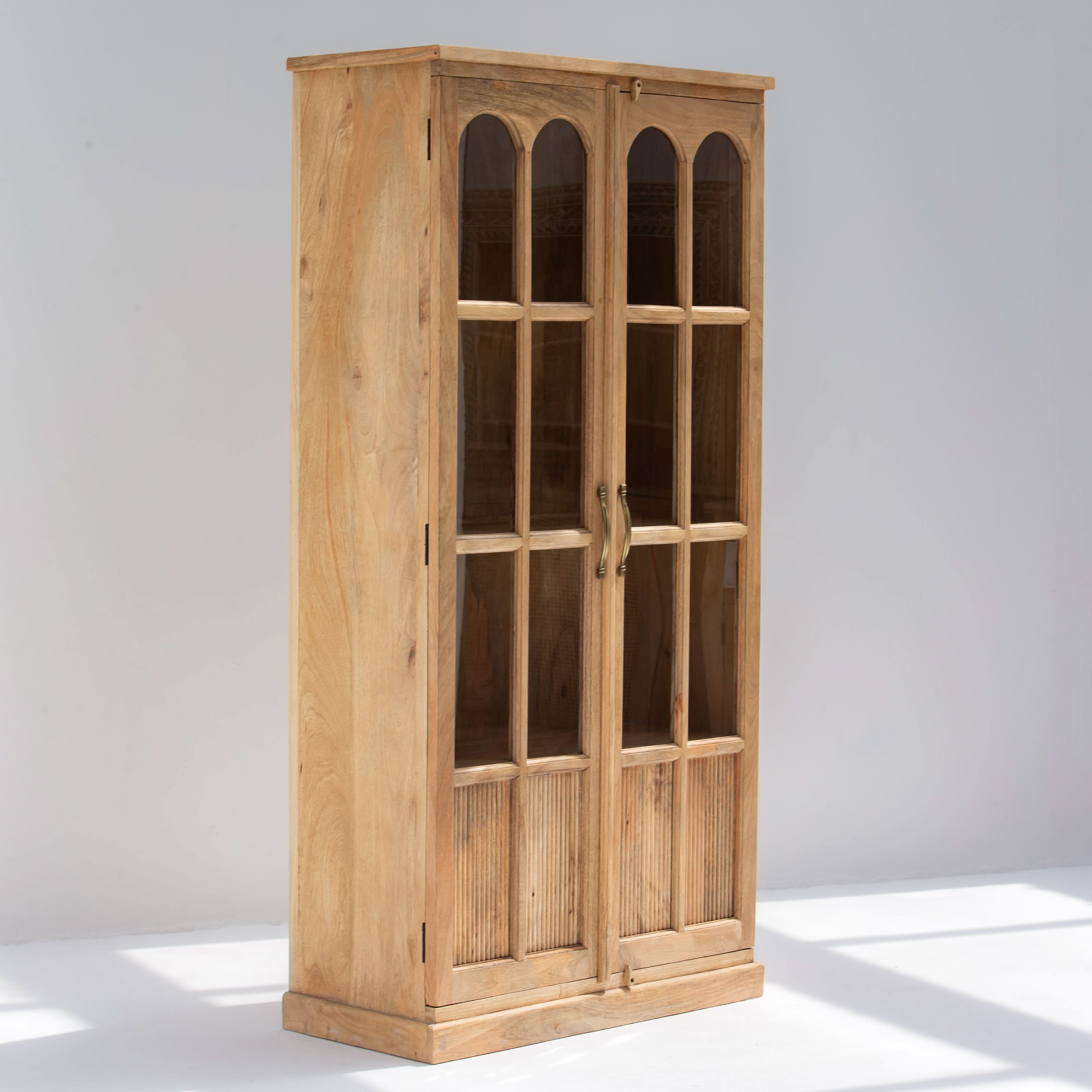 LUWIN WOODEN GLASS CABINET - Art and craft furniture