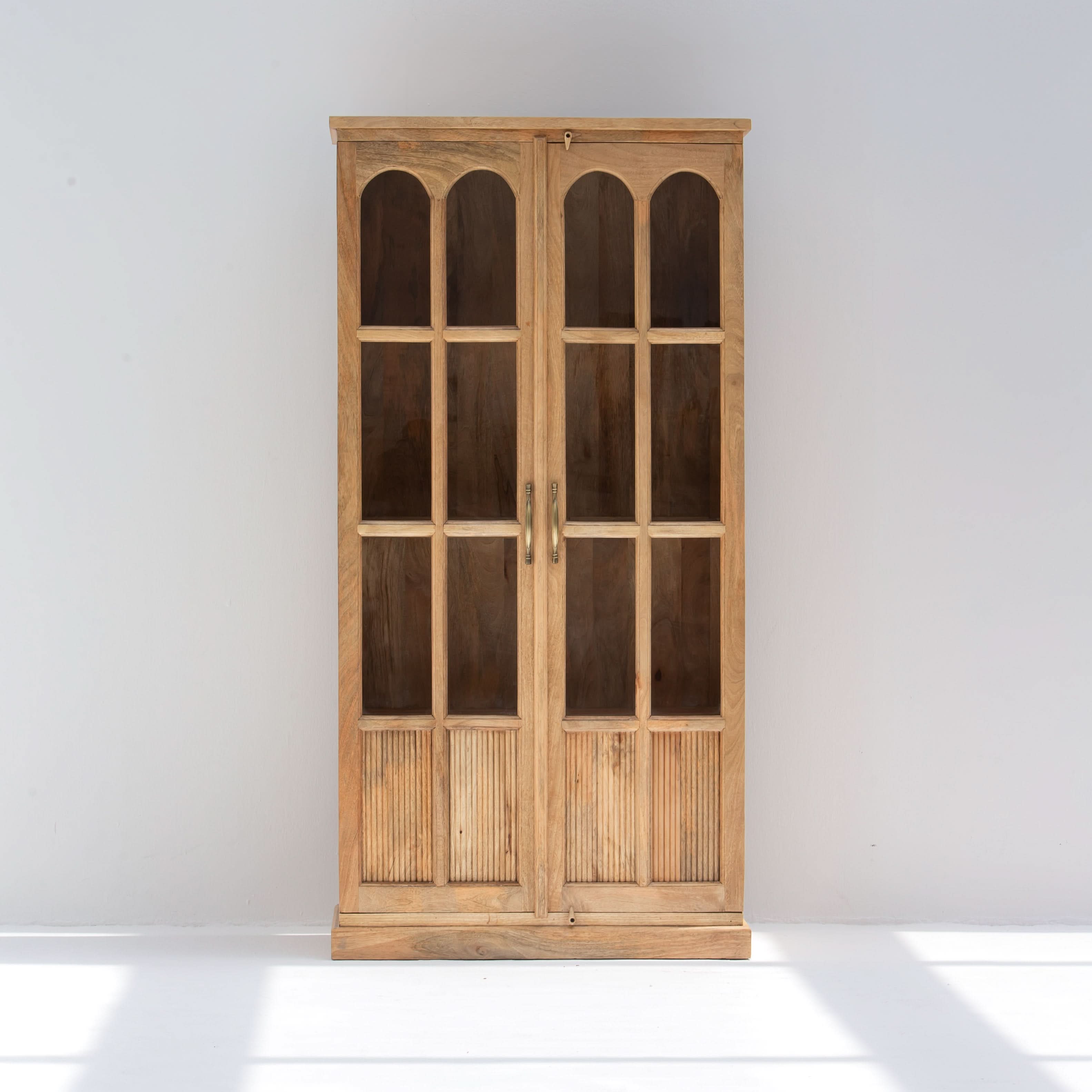 LUWIN WOODEN GLASS CABINET - Art and craft furniture