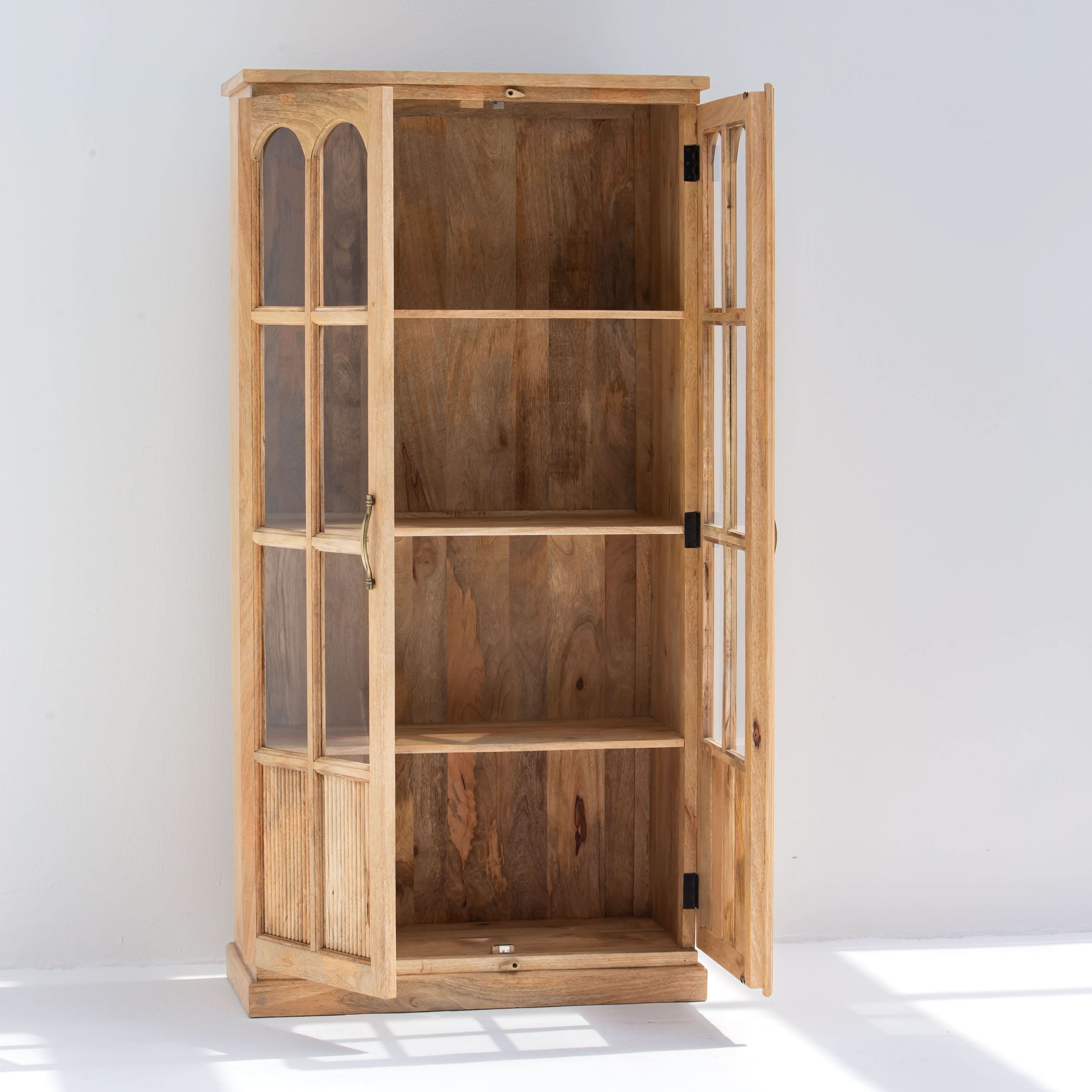 LUWIN WOODEN GLASS CABINET - Art and craft furniture