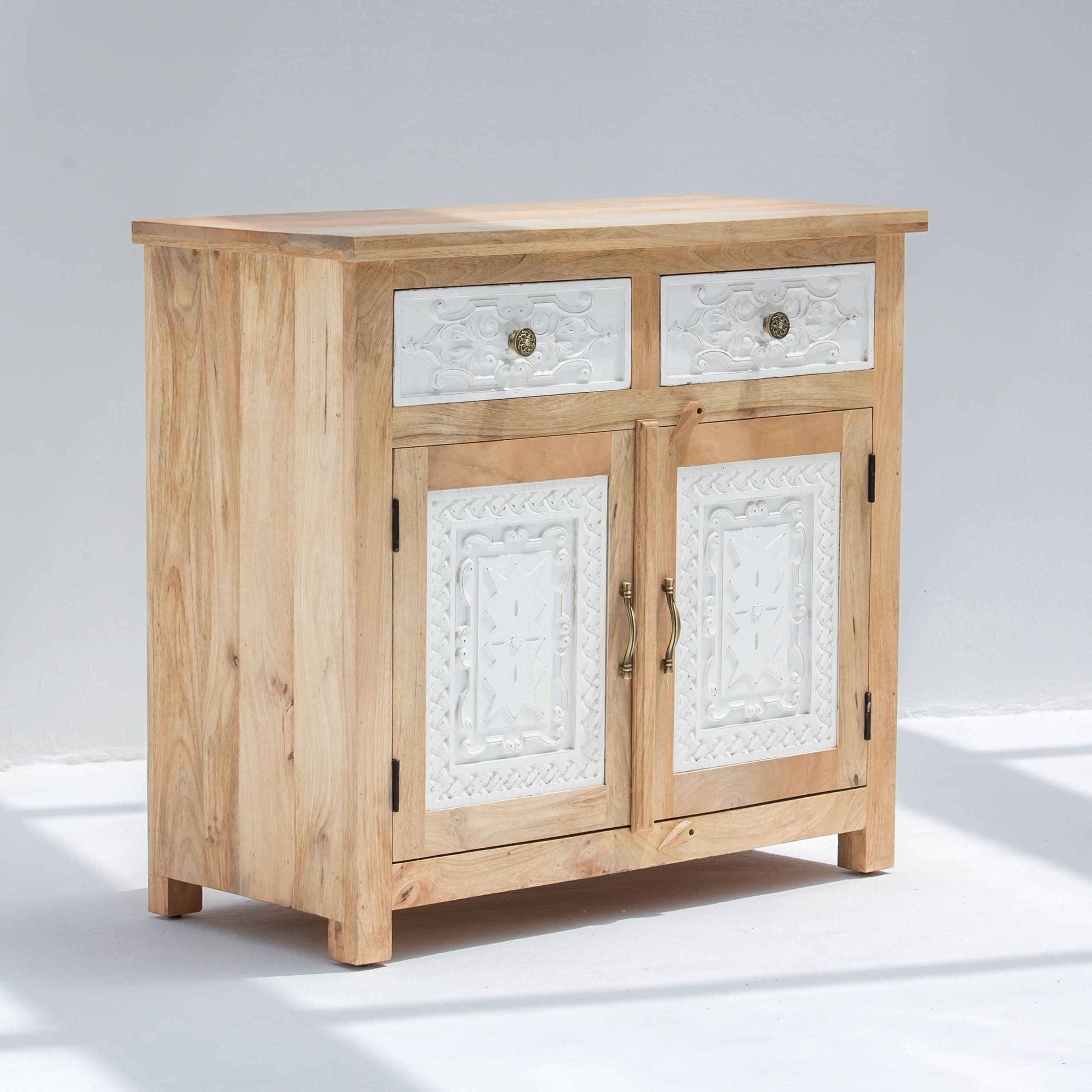 PUSHKAR WOODEN CARVING SIDEBOARD - Art and craft furniture