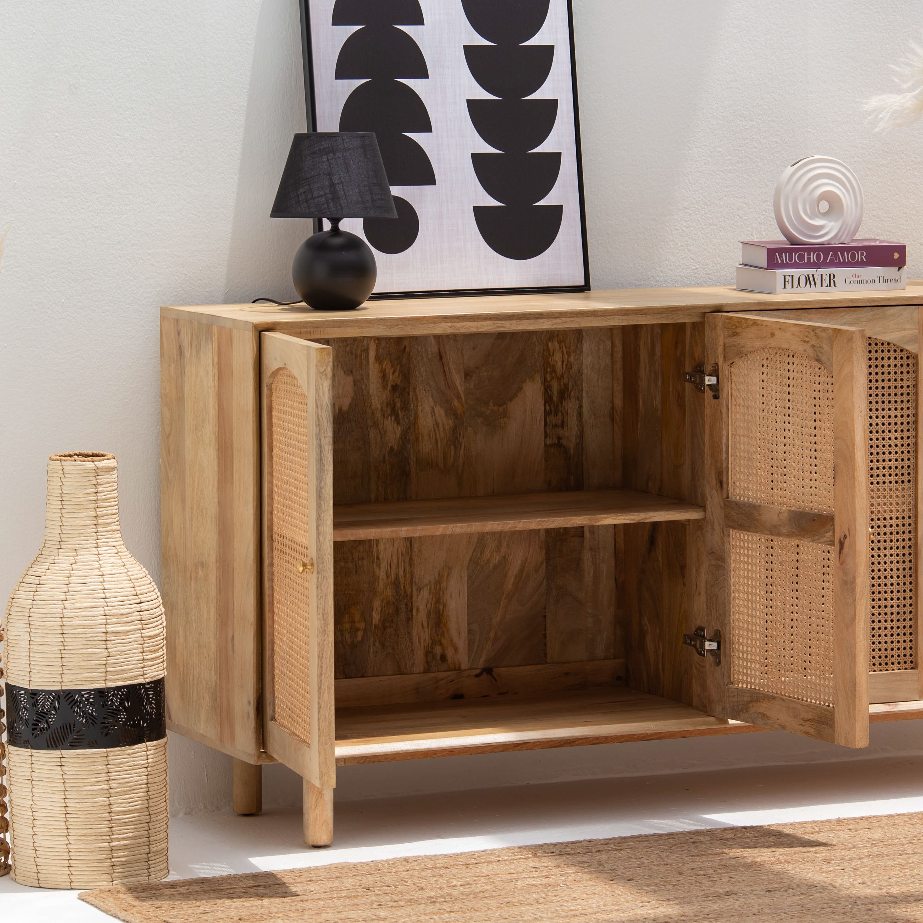 CANOVA RATTAN FOUR DOOR SIDEBOARD - Art and craft furniture