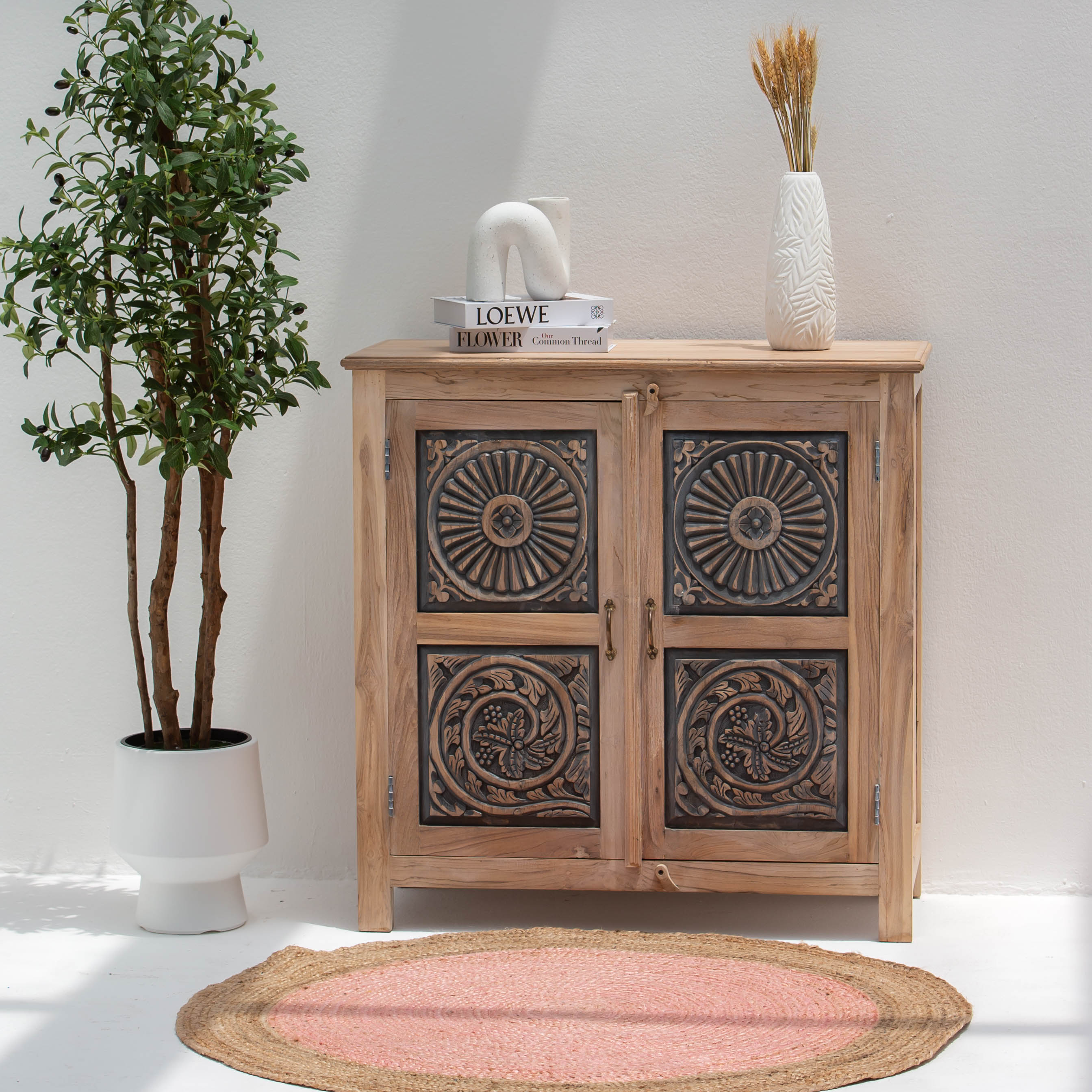 CHARLORE WOODEN TWO DOOR SIDEBOARD - Art and craft furniture