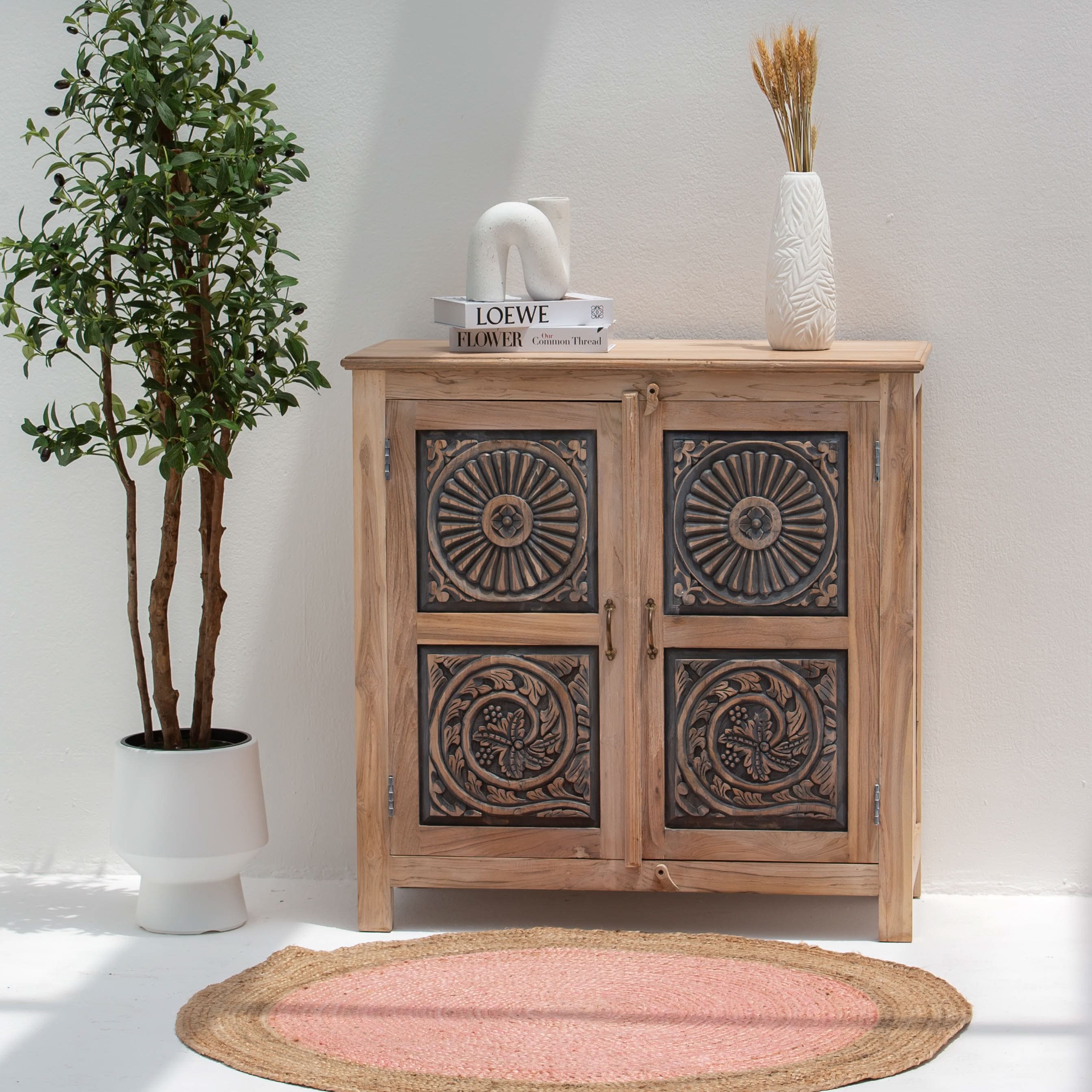 CHARLORE WOODEN TWO DOOR SIDEBOARD - Art and craft furniture