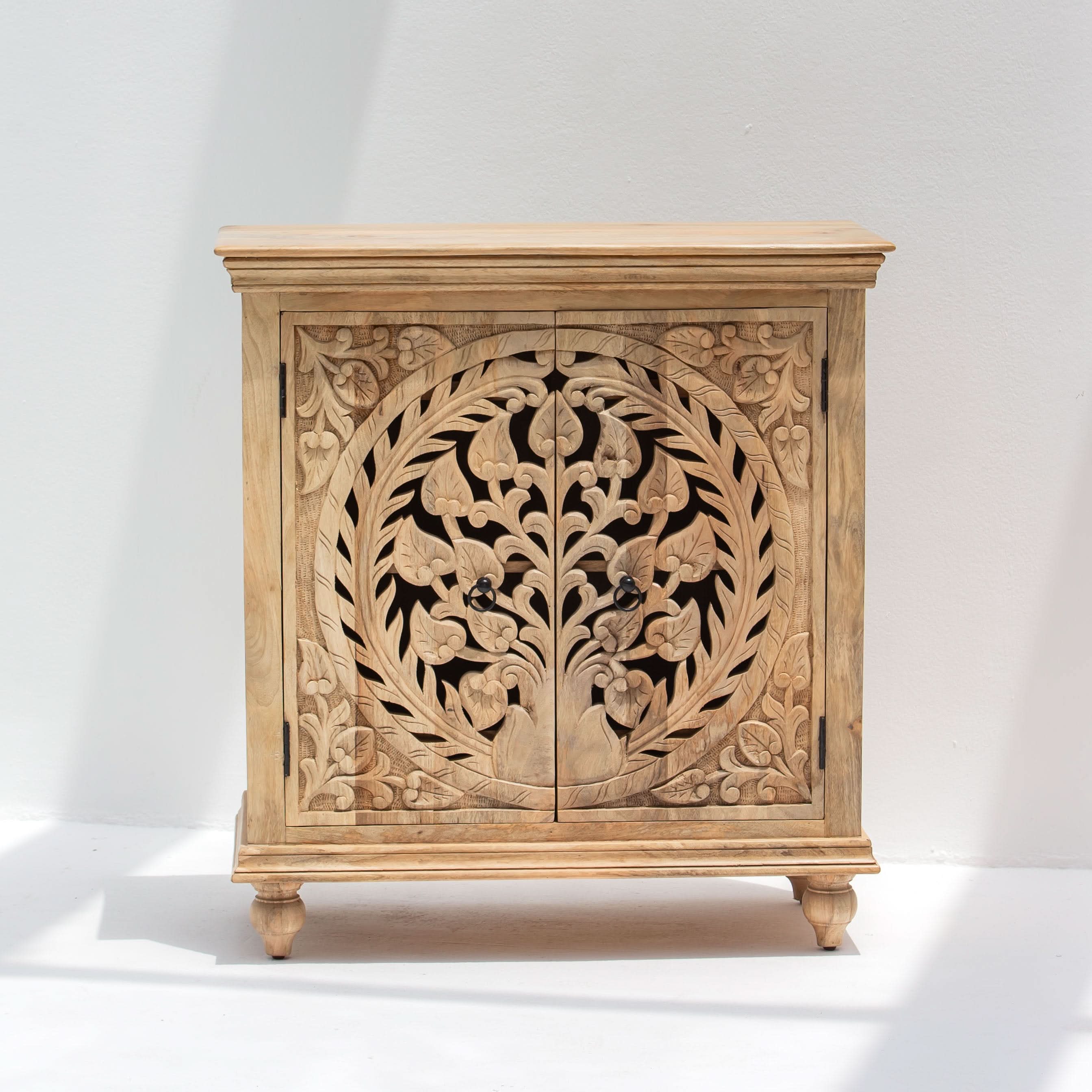 CALVIAN CARVING TWO DOOR SIDEBOARD - Art and craft furniture
