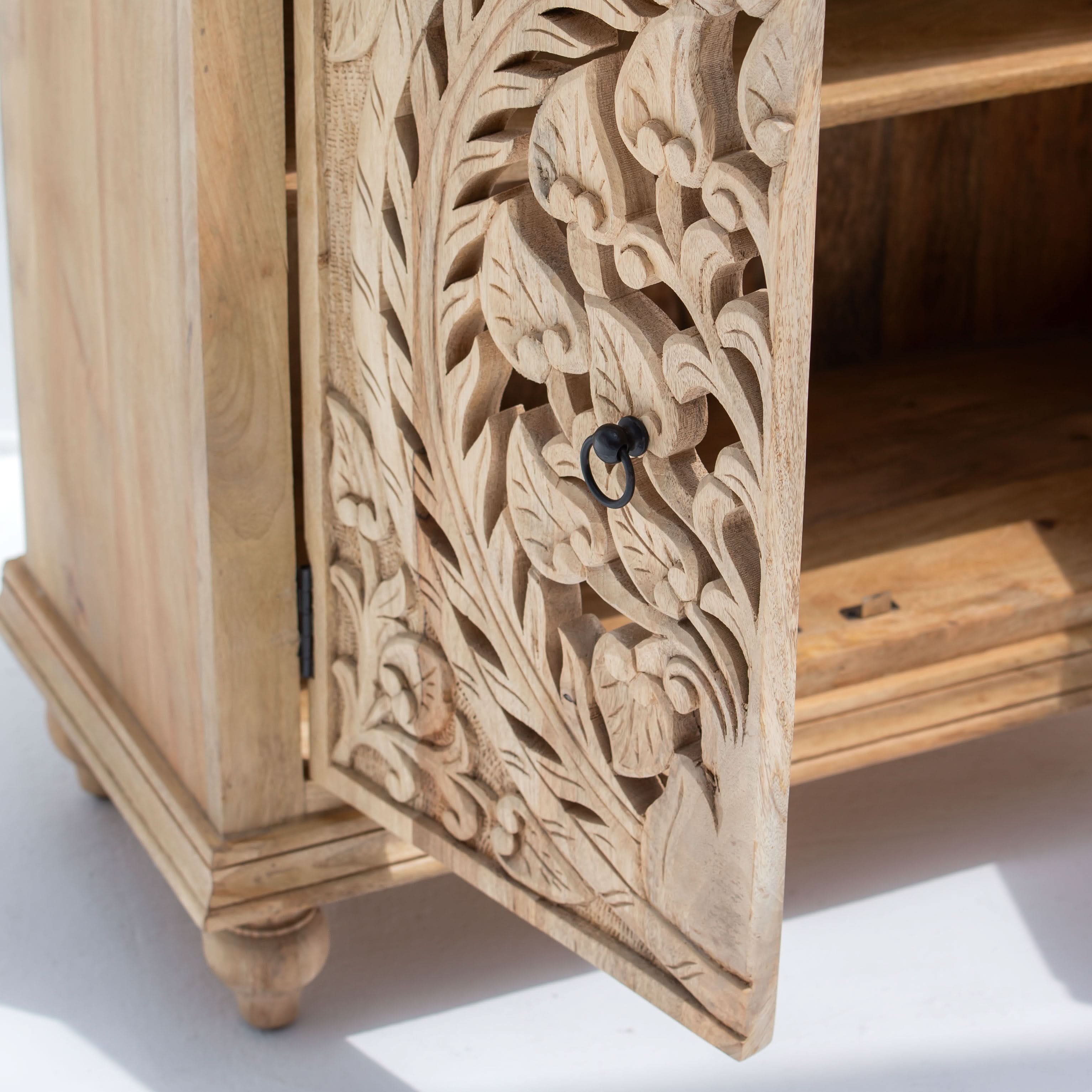 CALVIAN CARVING TWO DOOR SIDEBOARD - Art and craft furniture