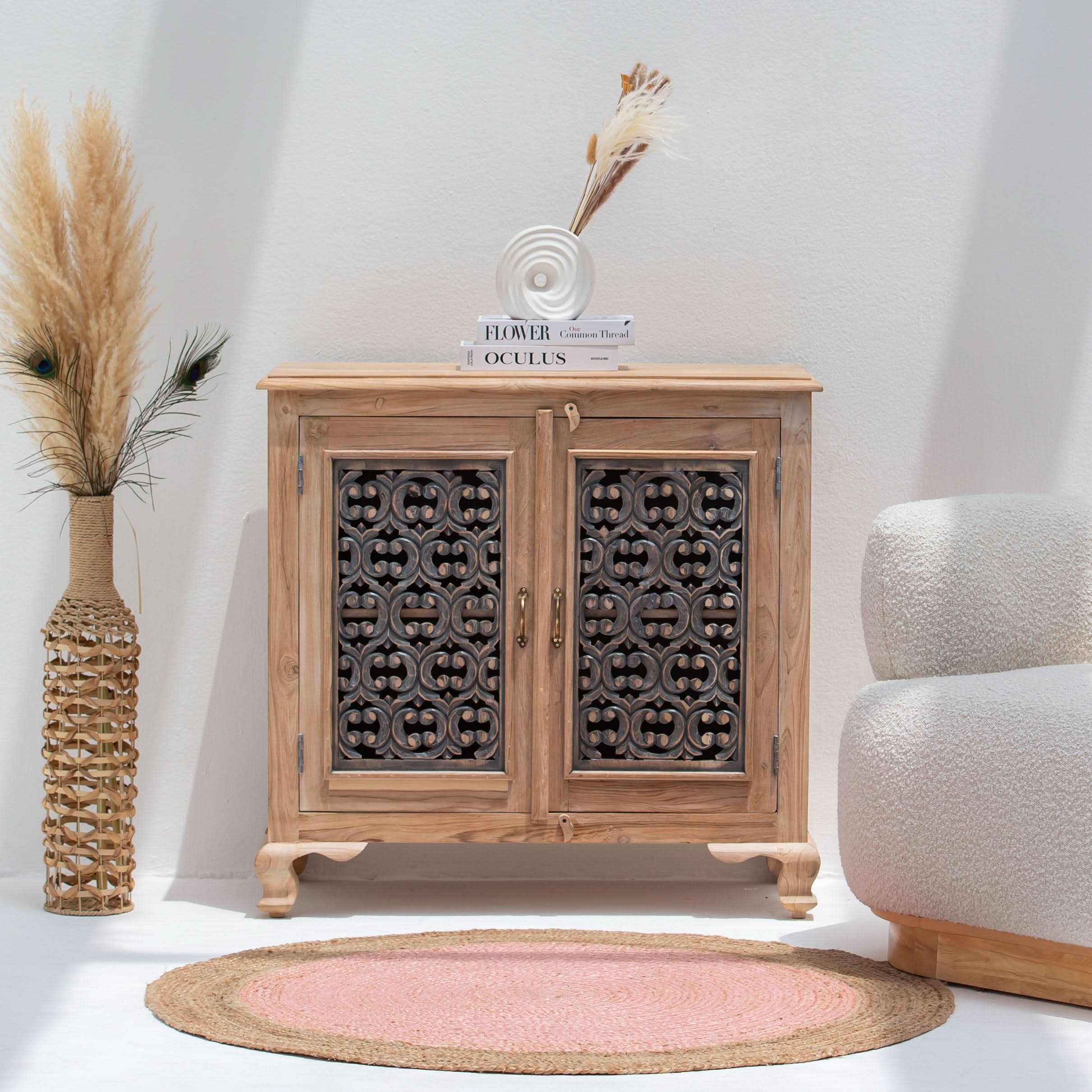 CHARLORE WOODEN TWO DOOR SIDEBOARD - Art and craft furniture