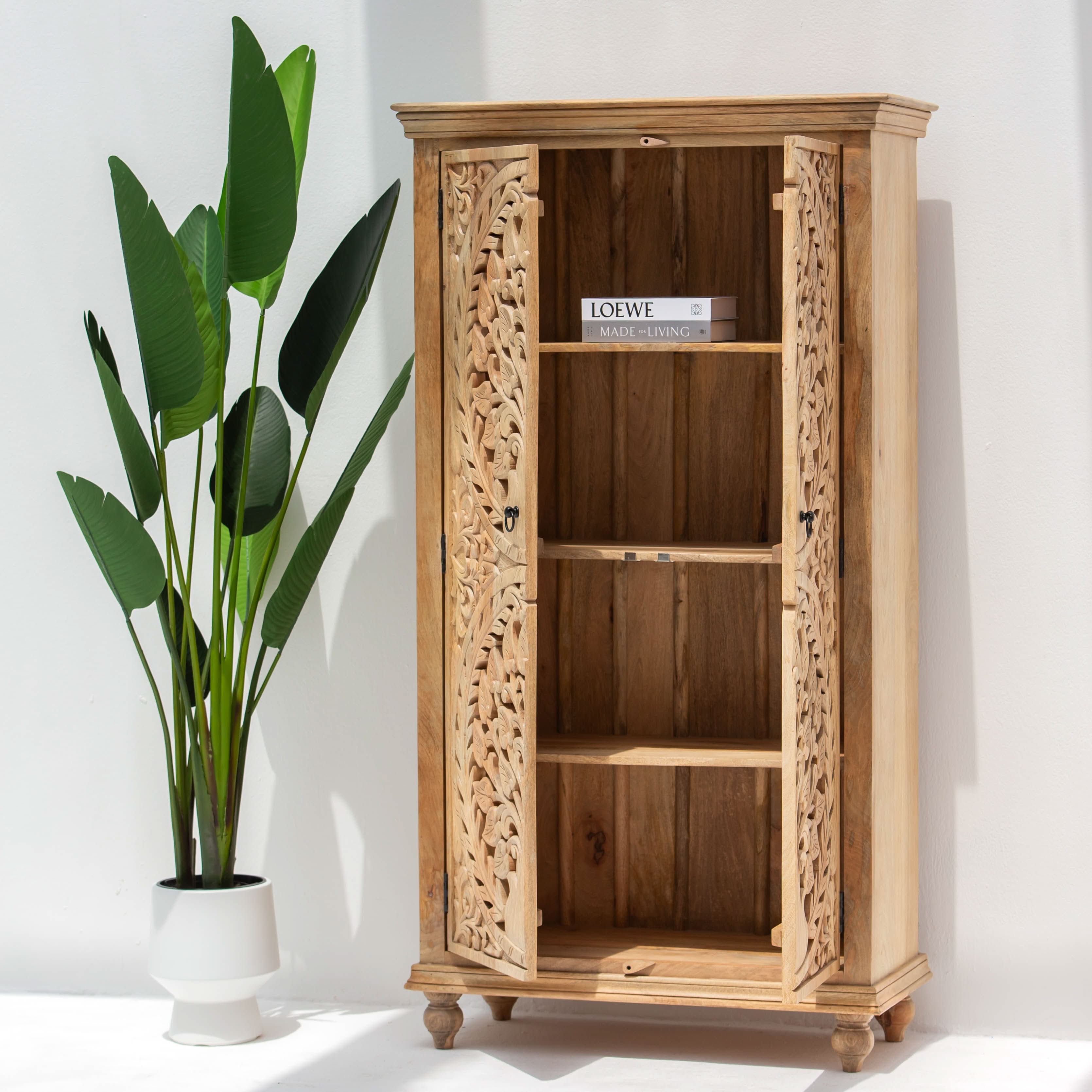 CALVIAN WOODEN CARVING CABINET - Art and craft furniture