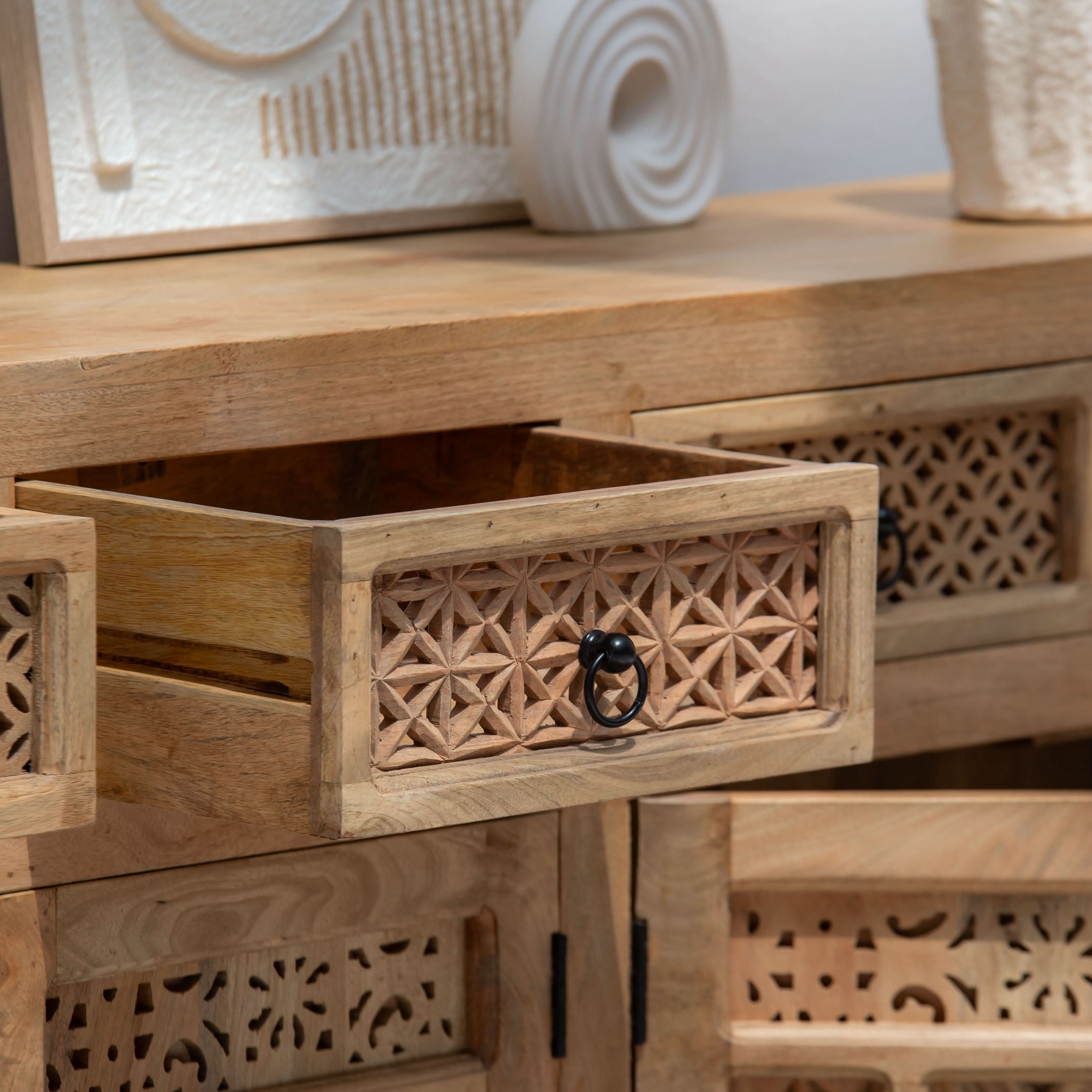 SIERRA WOODEN FOUR DOOR SIDEBOARD - Art and craft furniture