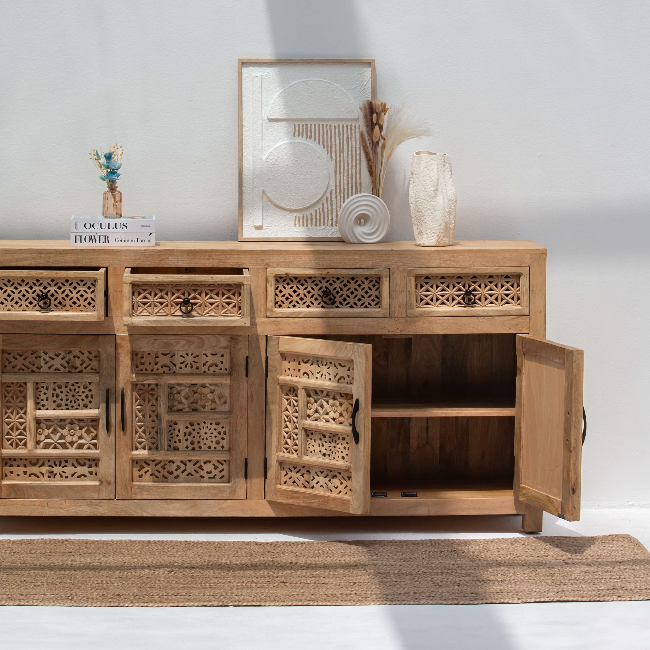 SIERRA WOODEN FOUR DOOR SIDEBOARD - Art and craft furniture