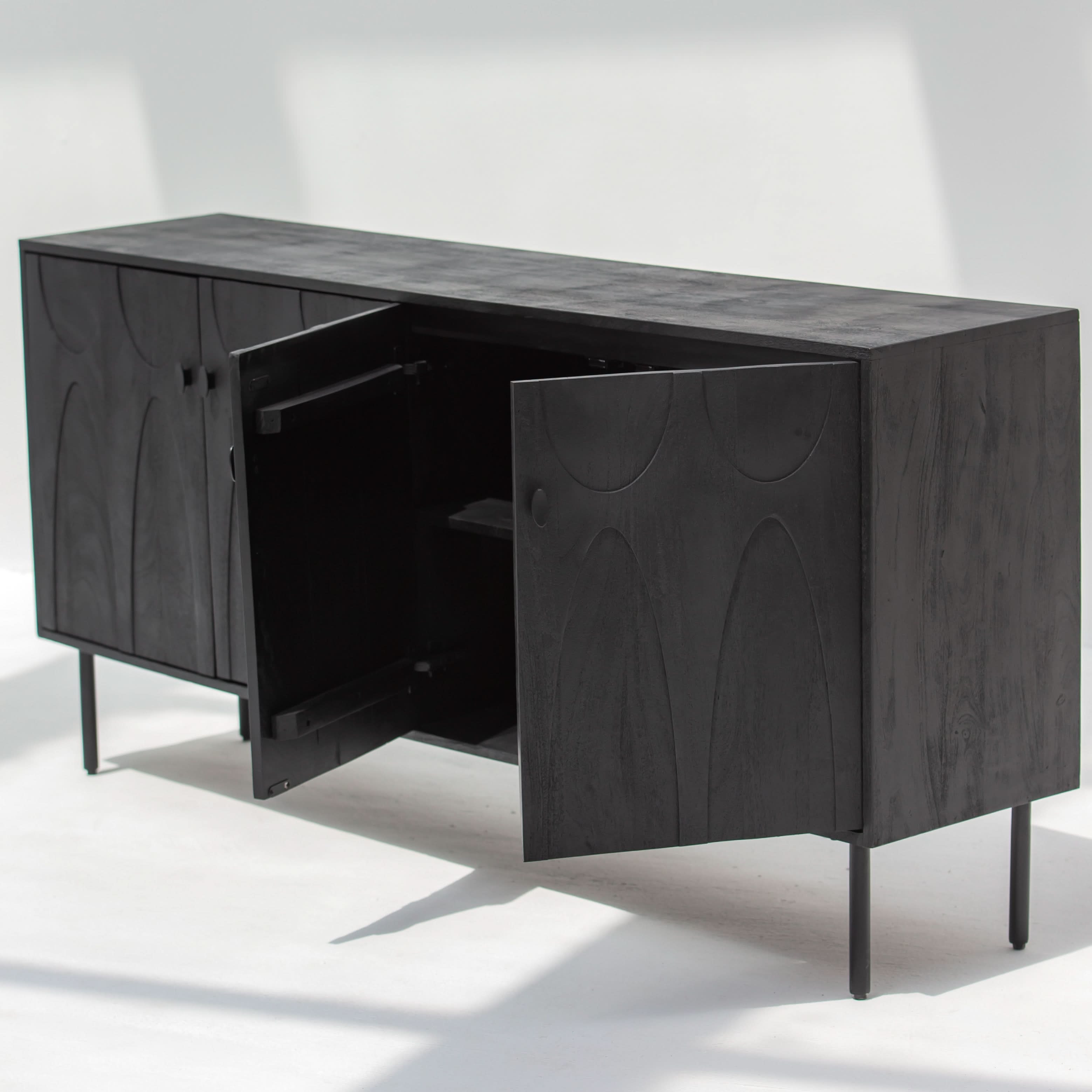 VERVE WOODEN FOUR DOOR SIDEBOARD - Art and craft furniture